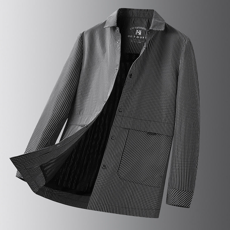 Plus Size Men's Clothing Loose Stand Collar Coat