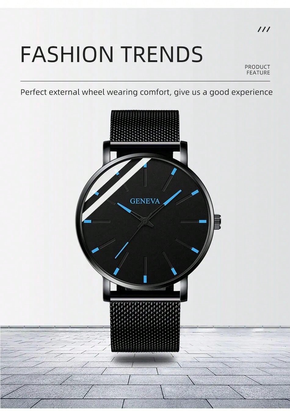 Minimalist Men Fashion Ultra Thin Watches Simple Men Business Stainless Steel Mesh Belt Quartz Wrist Watch