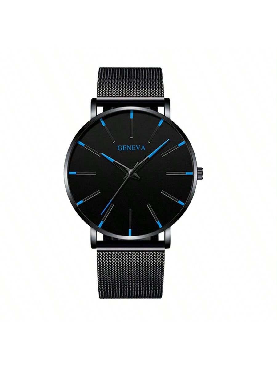 Minimalist Men Fashion Ultra Thin Watches Simple Men Business Stainless Steel Mesh Belt Quartz Wrist Watch