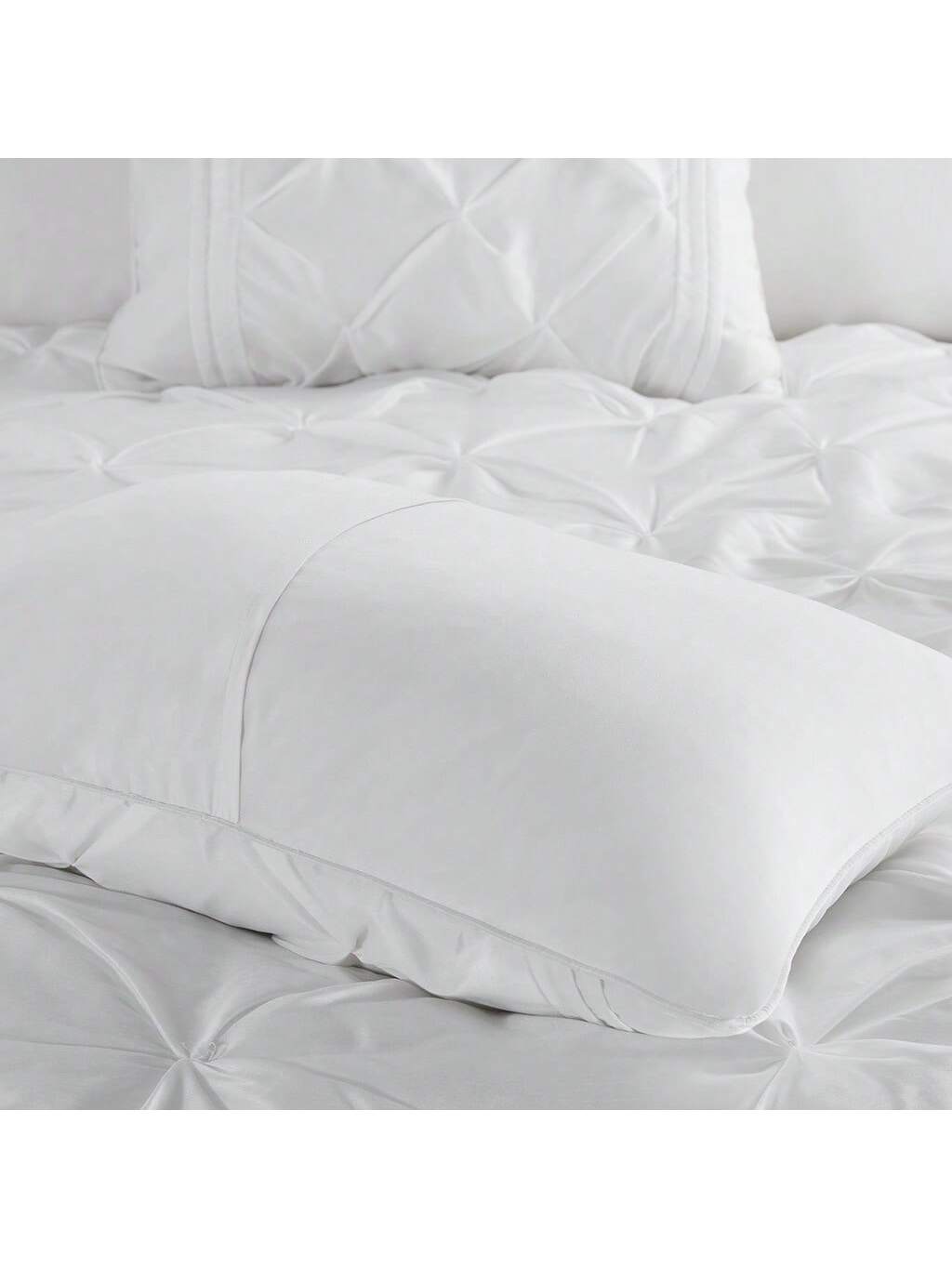 Madison Park Laurel 7 Piece Tufted Bedding Comforter Set With Throw Pillows,Faux Silk Bedroom Comforters With Matching Shams, Pillows, Bed Skirt, Pillowcases, Available In Black/ Blush/Grey/Ivory/Navy/Plum/Seafoam/Taupe/ White, Full/Queen/King/California