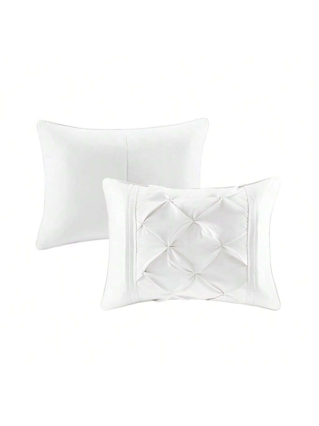 Madison Park Laurel 7 Piece Tufted Bedding Comforter Set With Throw Pillows,Faux Silk Bedroom Comforters With Matching Shams, Pillows, Bed Skirt, Pillowcases, Available In Black/ Blush/Grey/Ivory/Navy/Plum/Seafoam/Taupe/ White, Full/Queen/King/California