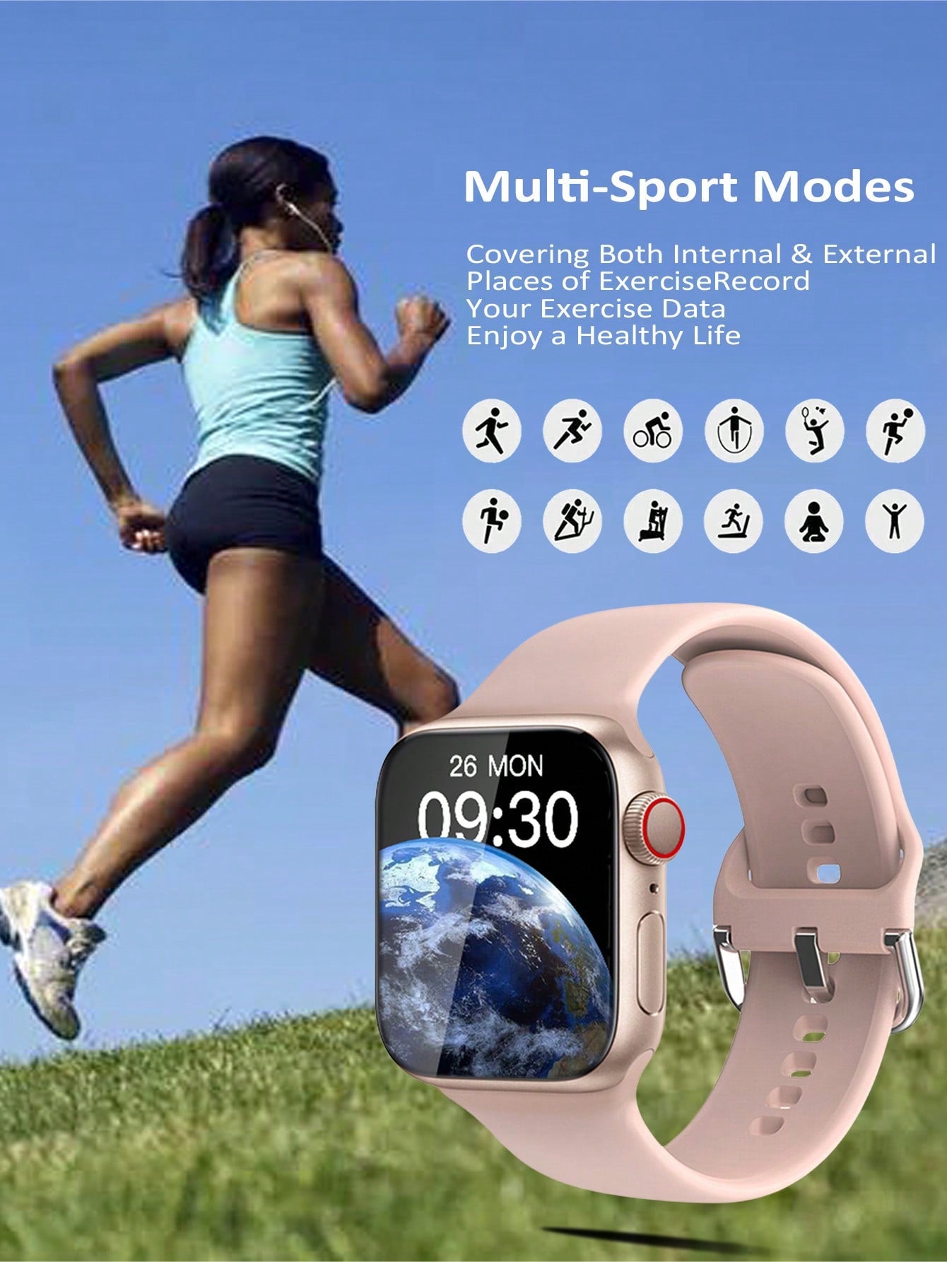 Eytlptoc Eytlptoc 2024 New Smart Watch, Touch Screen, Fashionable Sports Style For Men And Women, Call Functions, Multiple Watch Faces, Calendar And Alarm Clock, Heart Rate And Blood Oxygen Monitor, Sports And Sleep Tracking, Camera, For Android/IOS Phon