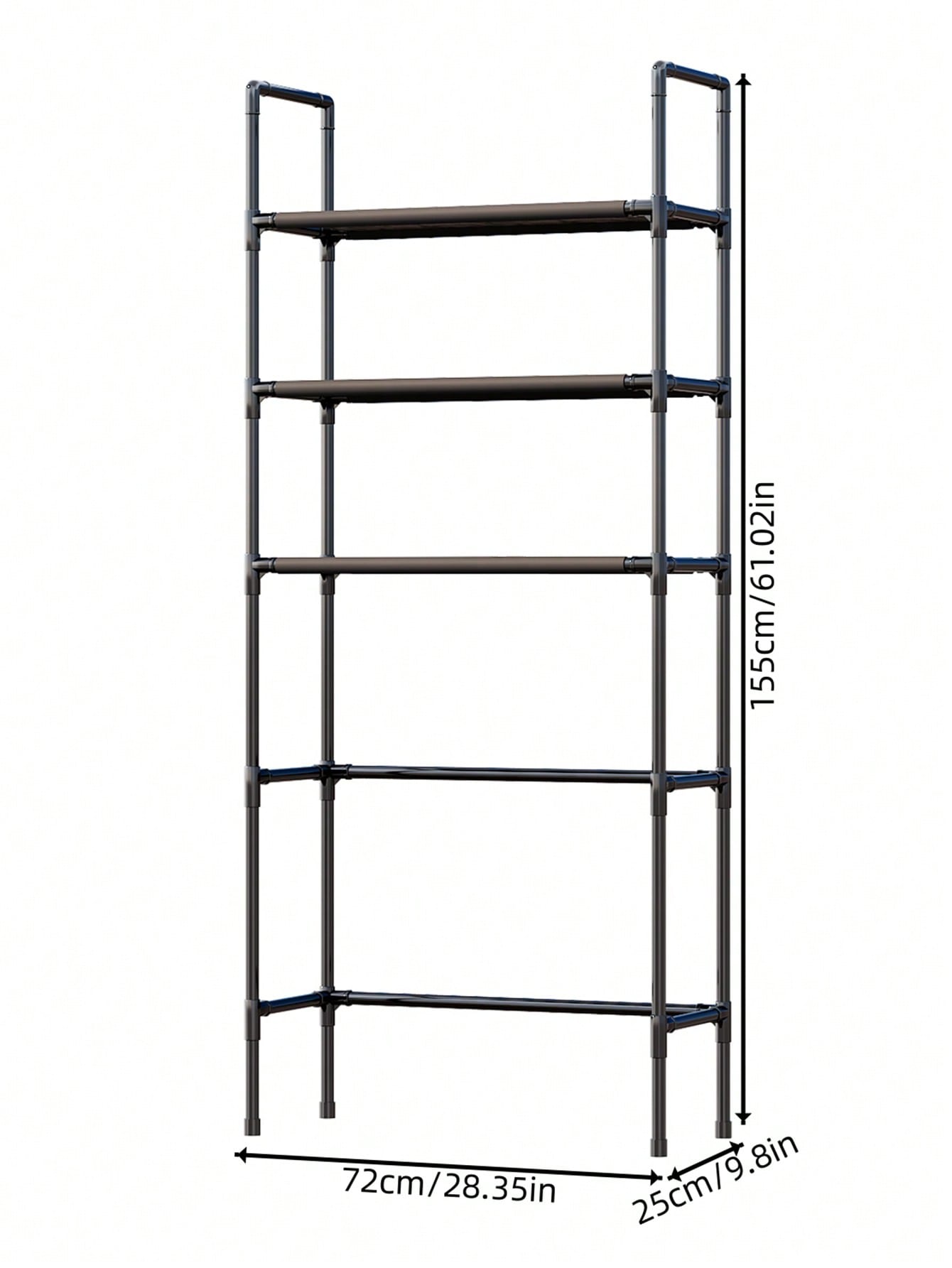 4-Layer Washing Machine Shelf Bathroom Organizer Over Toilet Storage Rack No Drilling Needed