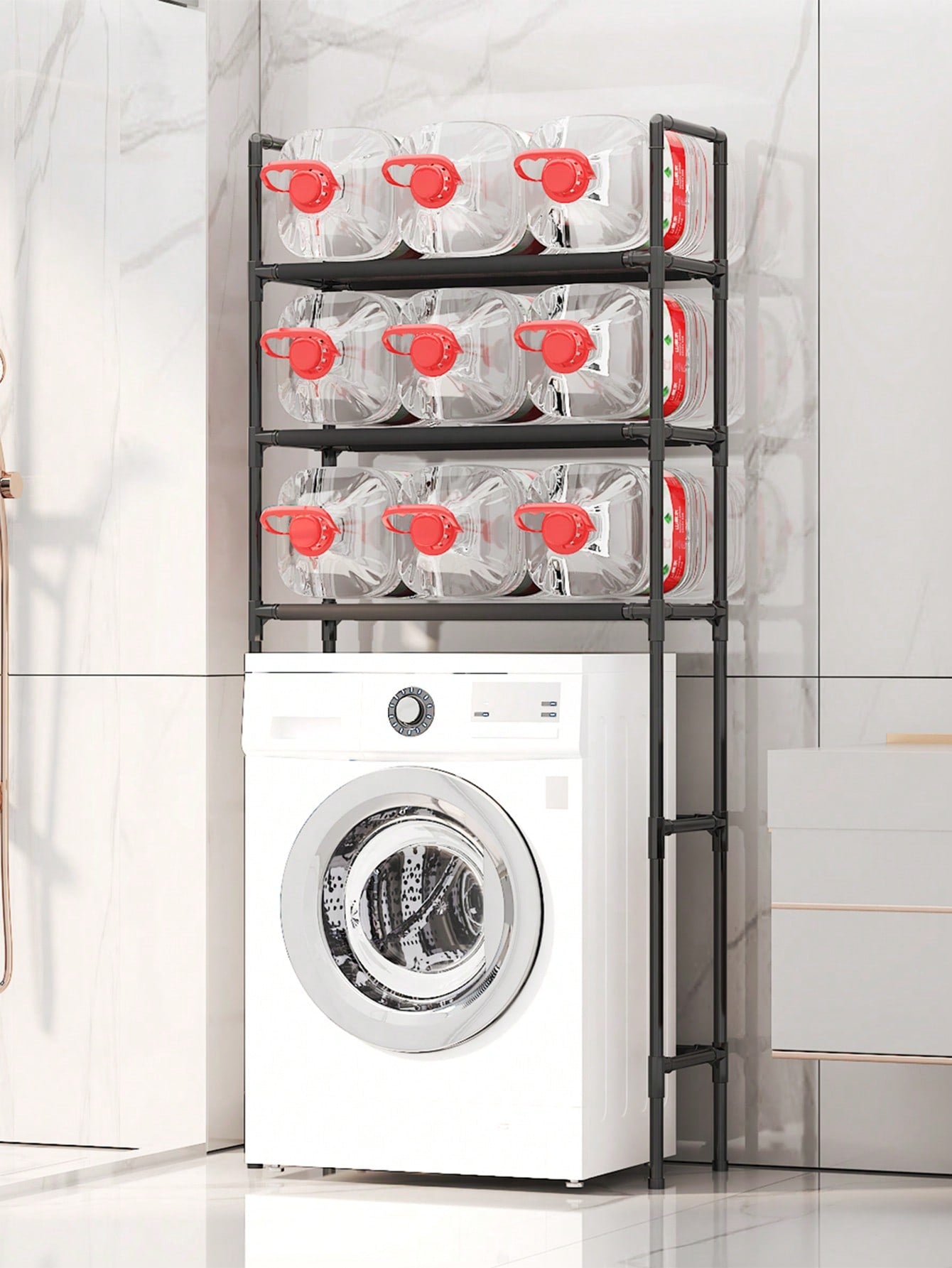4-Layer Washing Machine Shelf Bathroom Organizer Over Toilet Storage Rack No Drilling Needed
