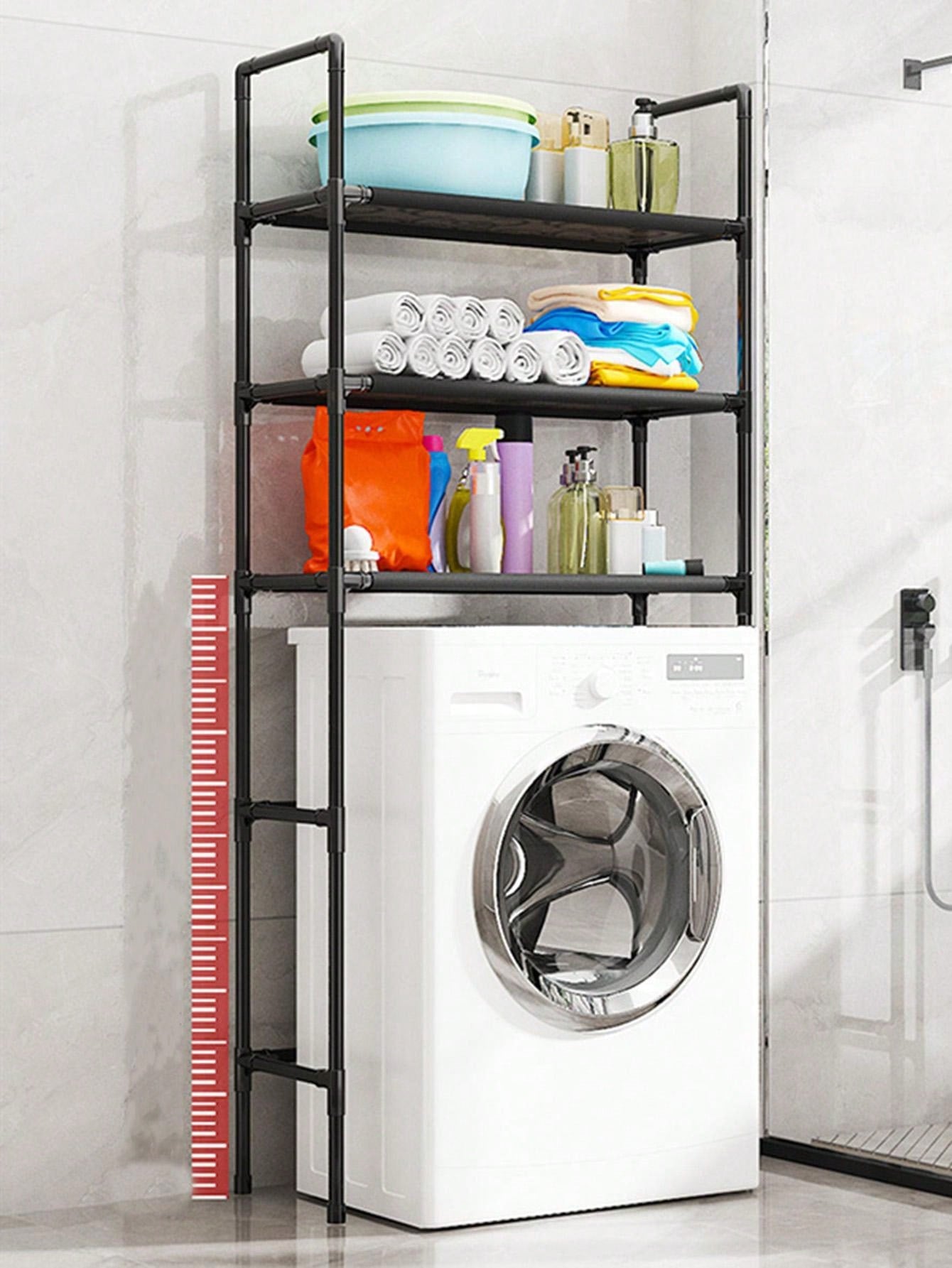4-Layer Washing Machine Shelf Bathroom Organizer Over Toilet Storage Rack No Drilling Needed