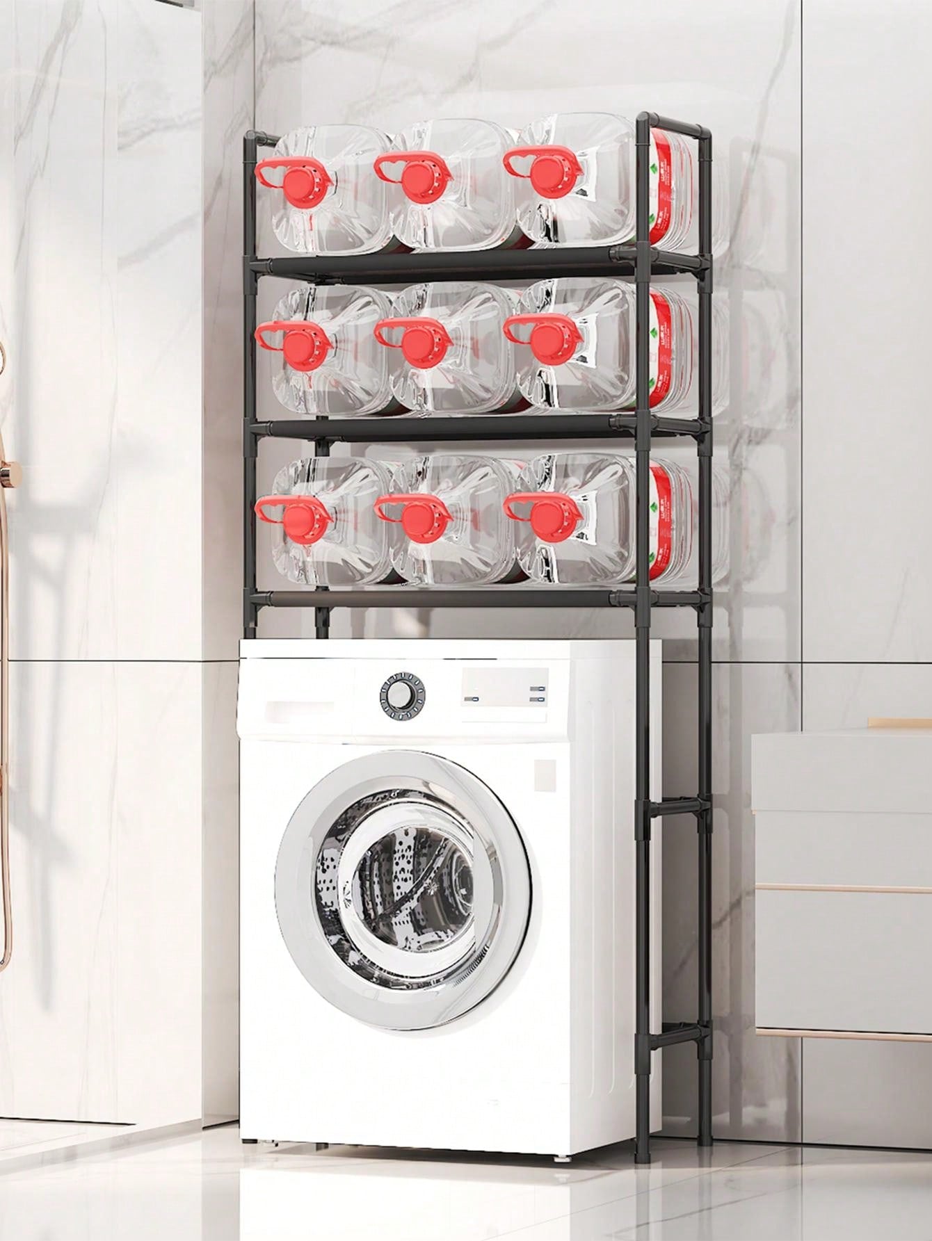 4-Layer Washing Machine Shelf Bathroom Organizer Over Toilet Storage Rack No Drilling Needed