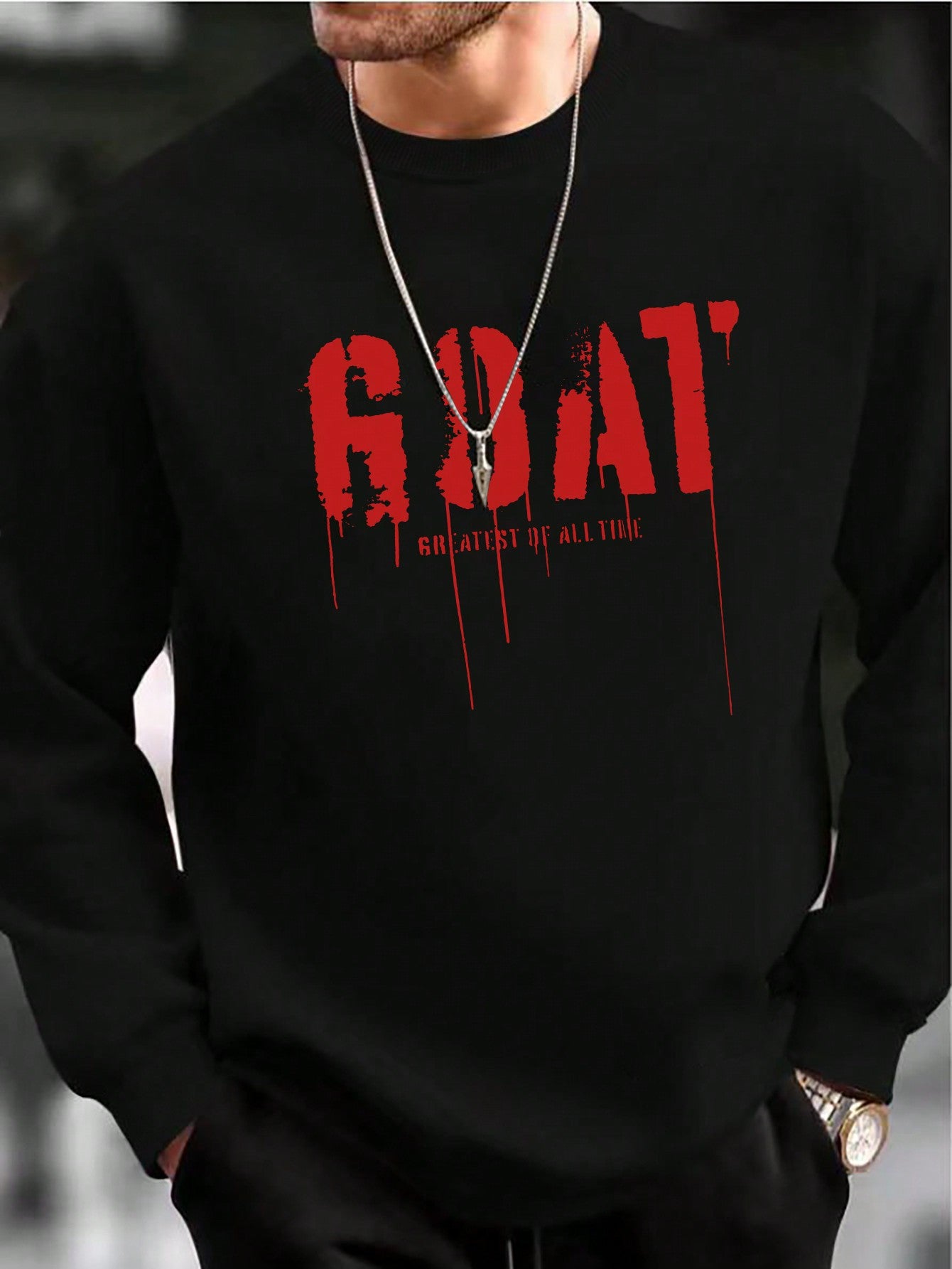 Manfinity Homme Men's Letter Pattern Drop Shoulder Sweatshirt