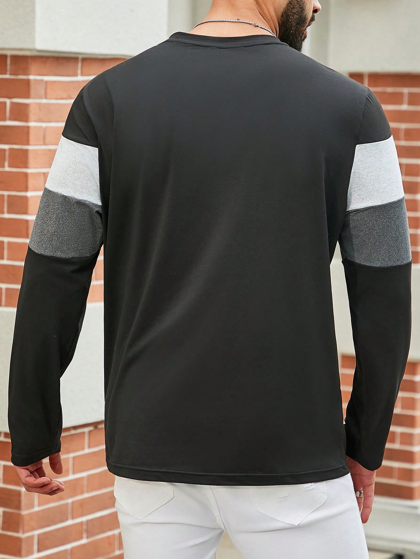Manfinity Homme Men's Plus Size Colorblock Round Neck T-Shirt