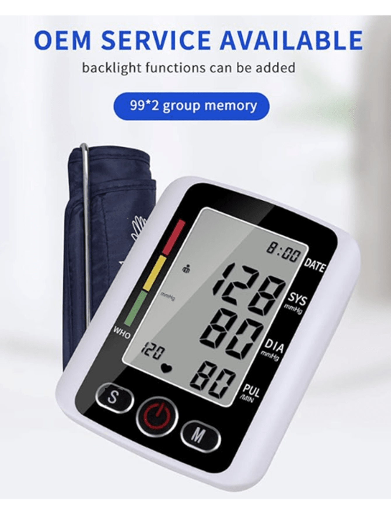 1pc Arm Blood Pressure Monitor Home Health Care Digital LCD Upper Arm Blood Pressure Monitor Heart Beat Meter Machine Tonometer For Measuring Automatic Monitor Your Family's Health