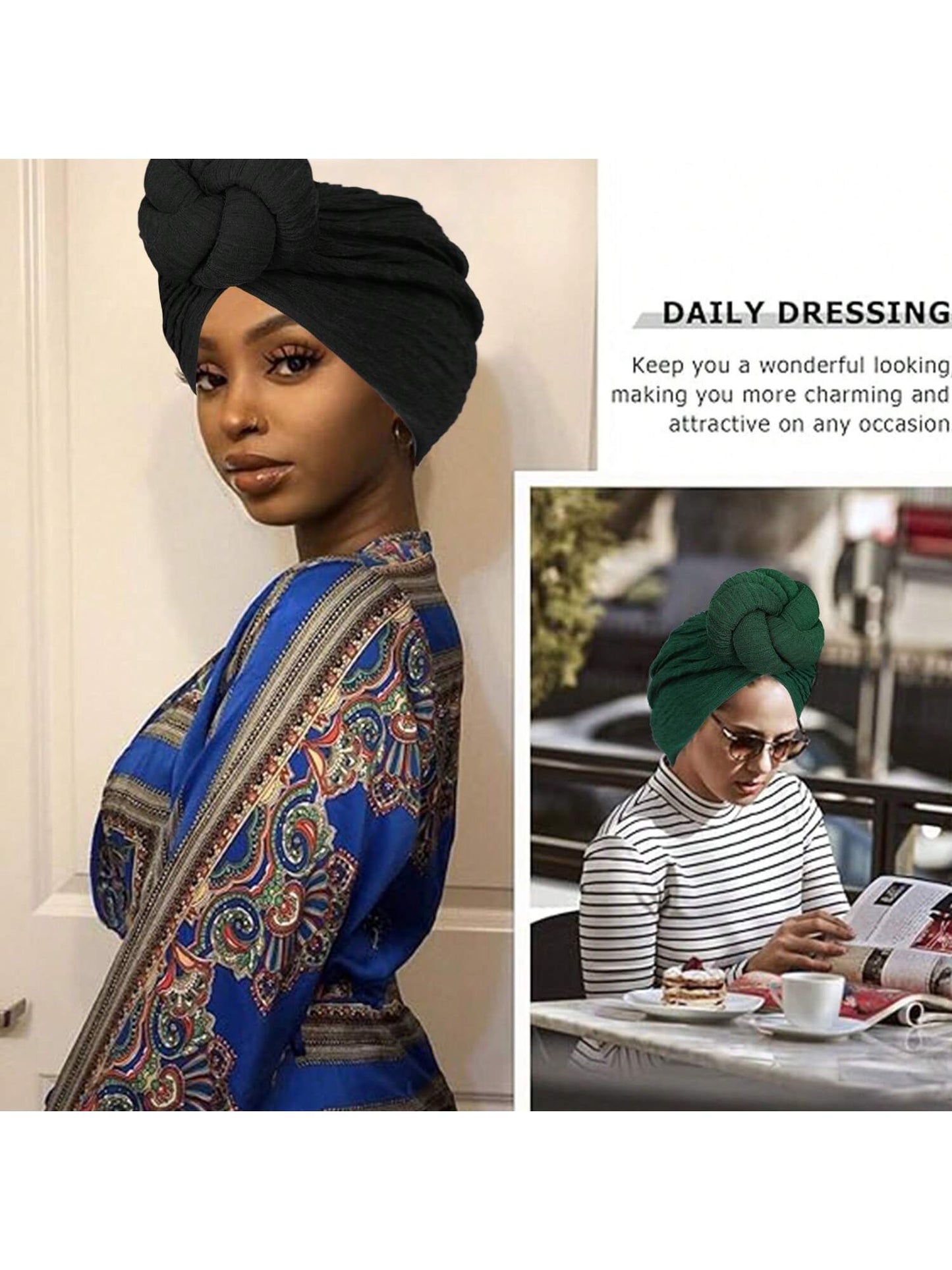 Elegant Women Turbans Solid Color Handmade Flower Knot African Fashion Chemotherapy Hat Leisure Comfortable Breathable High-End Daily Headscarf Hat