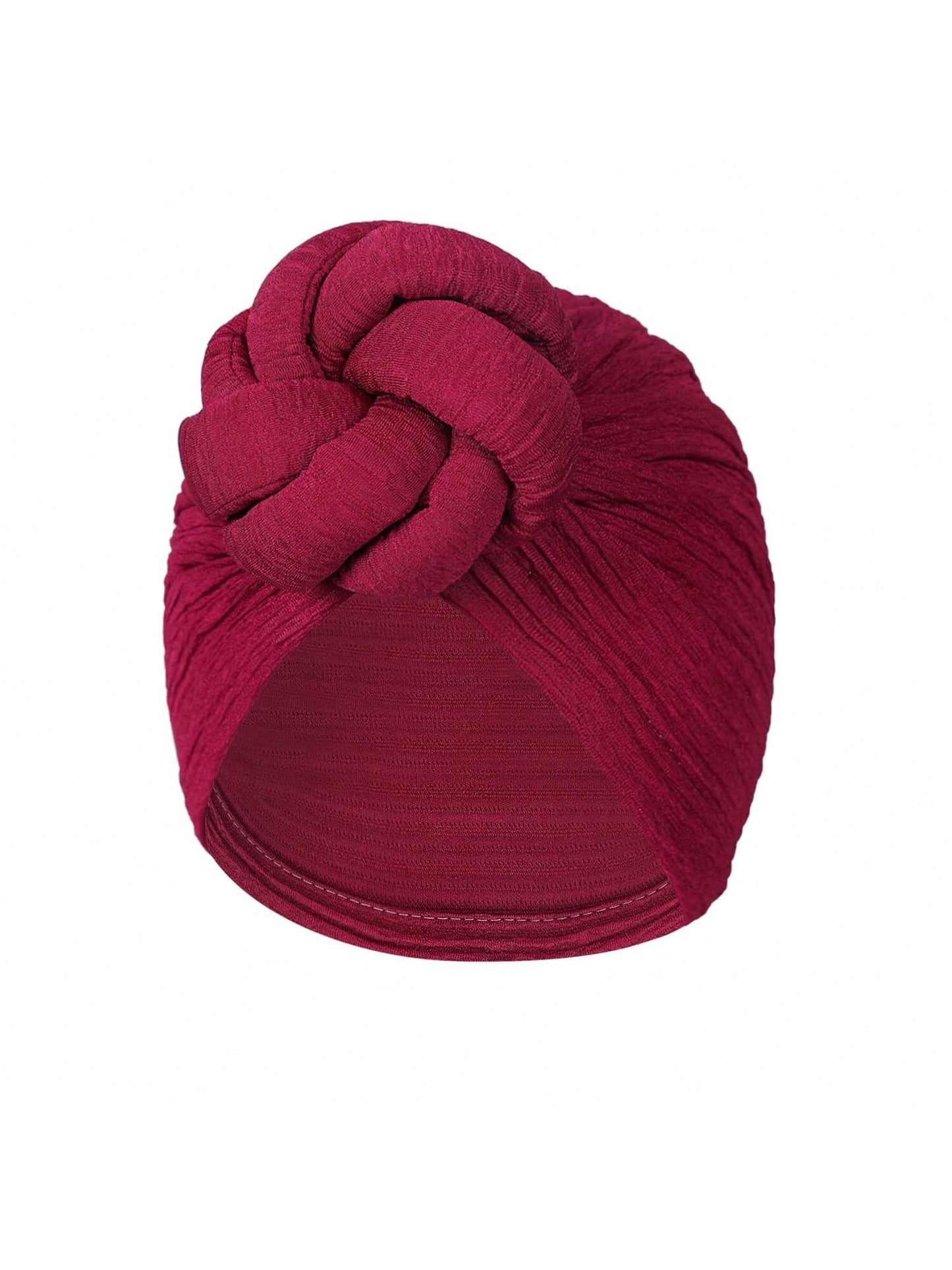 Elegant Women Turbans Solid Color Handmade Flower Knot African Fashion Chemotherapy Hat Leisure Comfortable Breathable High-End Daily Headscarf Hat
