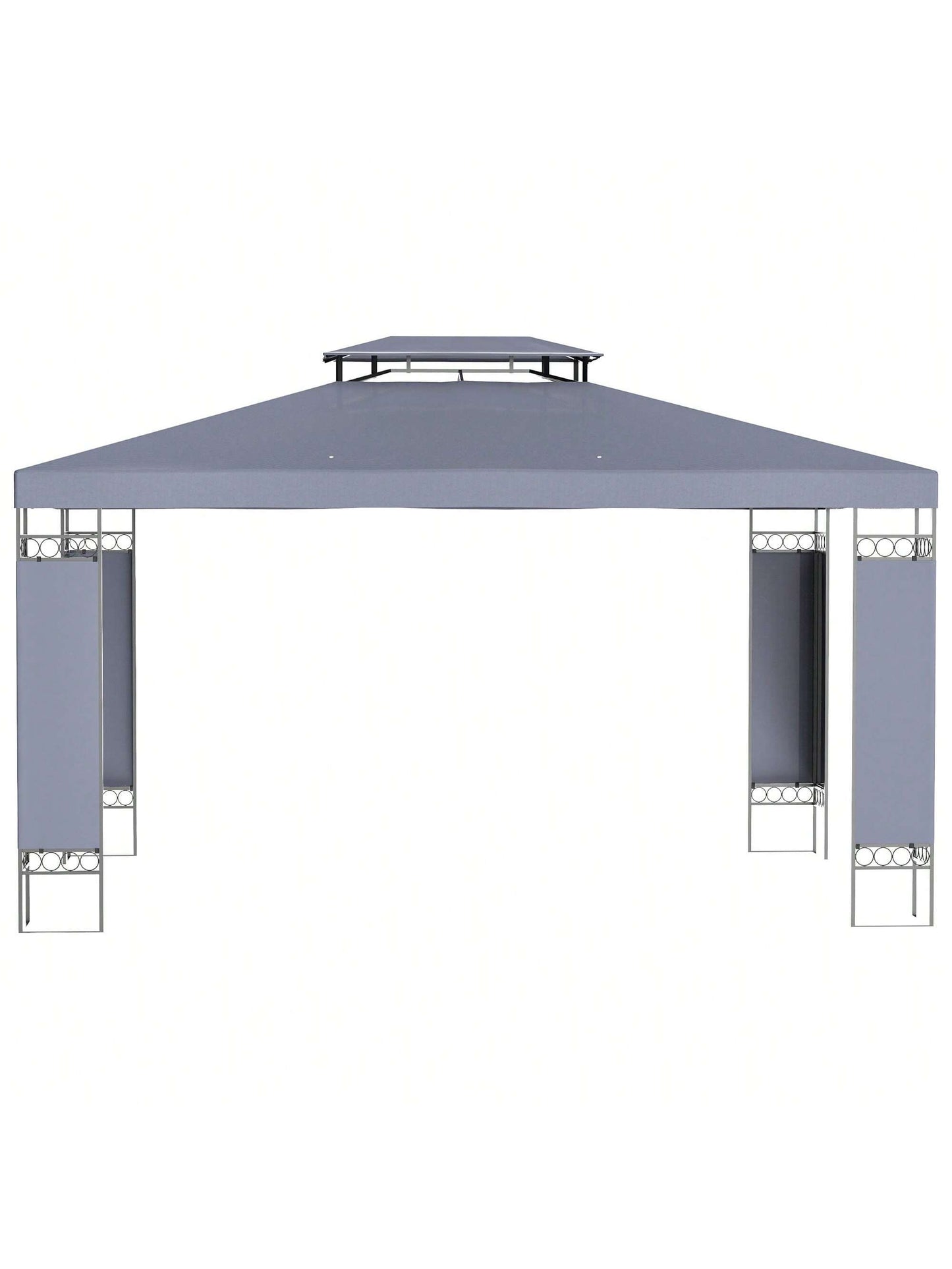 Outsunny 10' X 13' Patio Gazebo, Double Roof Outdoor Gazebo Canopy Shelter With Screen Decorate Corner Frame, For Garden, Lawn, Backyard And Deck, Gray