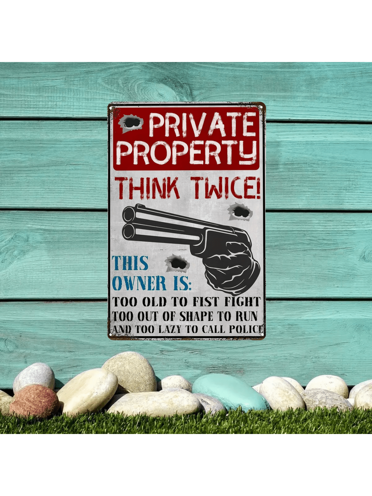 1pc Retro Metal Sign - Private Property Warning For Home, Restaurant, Bar, Cafe, Garage - Rustic Style Wall Decor Plaque Suitable For Indoor/Outdoor Use 8*12in