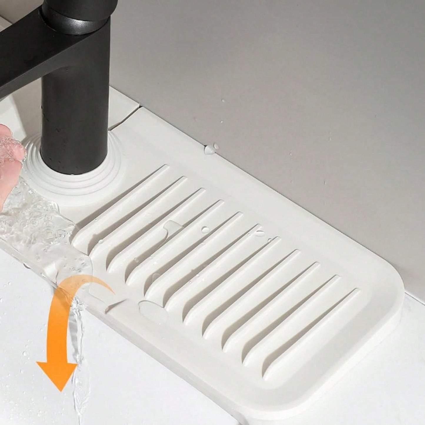 1pc Silicone Draining Mat For Kitchen Sink Splash Guard Behind Faucet, Splash Guard For Kitchen Sink Area, Short Faucet Draining Mat, Sink Protectors For Kitchen Sink Faucet Mat
