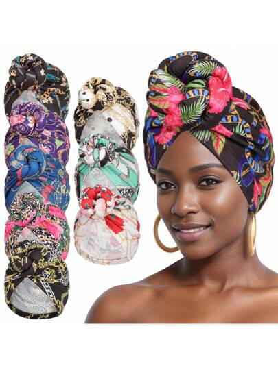 Elegant Women Turbans Solid Color Handmade Flower Knot African Fashion Chemotherapy Hat Leisure Comfortable Breathable High-End Daily Headscarf Hat