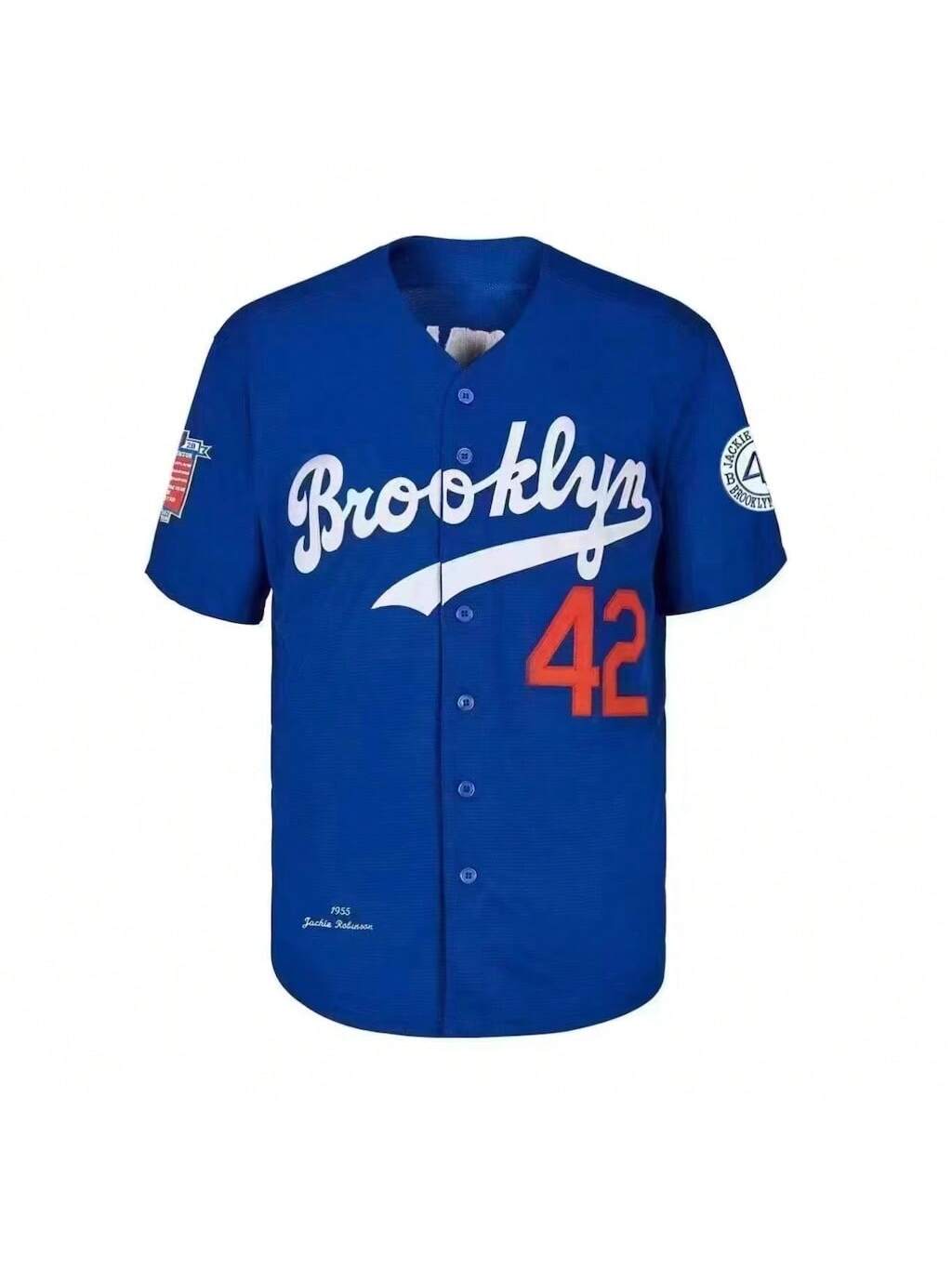 Jackie Robinson #42 Black  Men Jersey Retro Short Sleeves Button Down Baseball Jerseys Beige Blue Black
