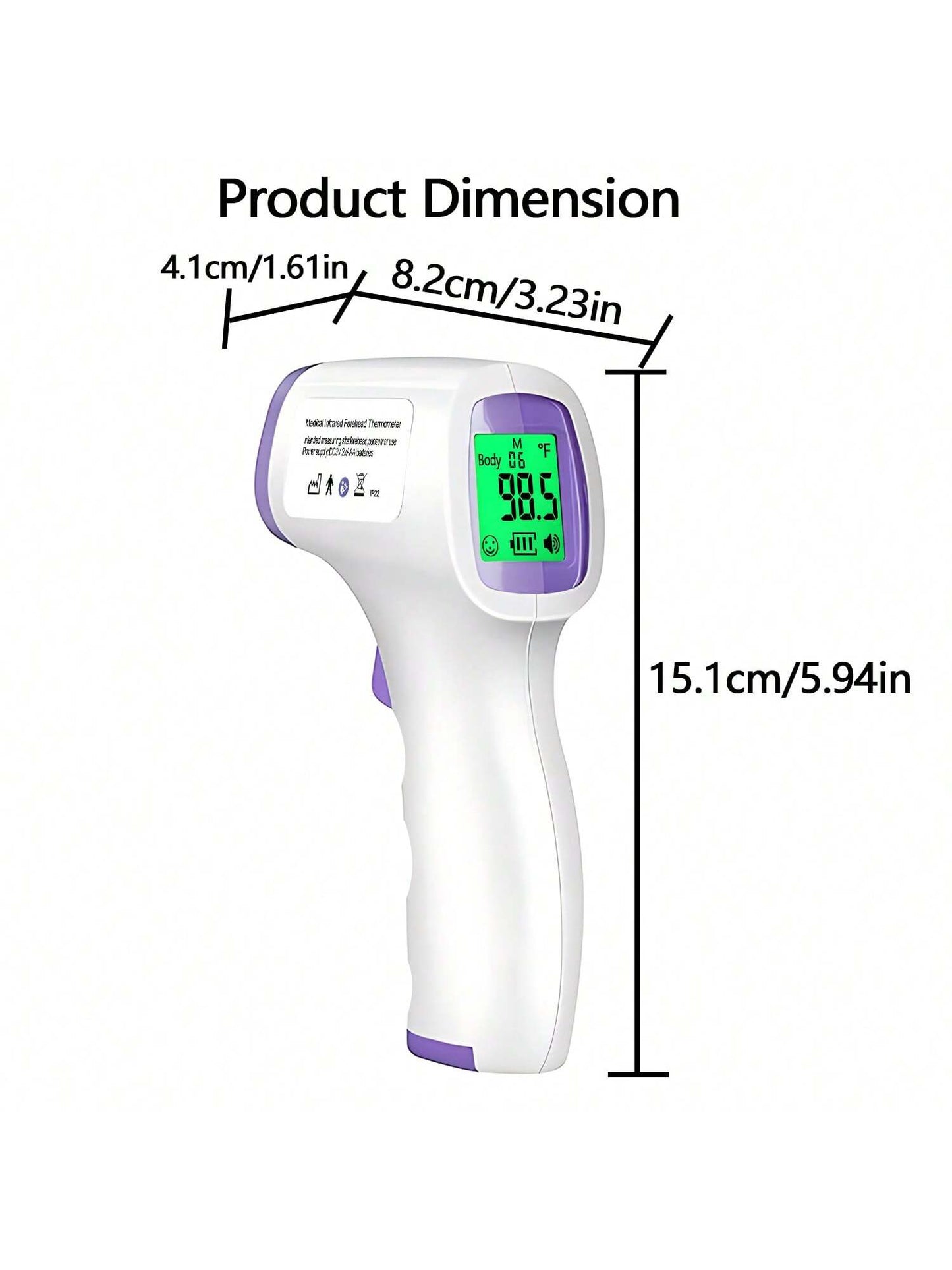 Digital Thermometer No Touch Forehead Thermometer For Baby, 2 In 1 Body Surface Mode Thermometer With Fever Alarm And Instant Accuracy Readings Measure Tool Thermometer Temperature Gun Ear Thermometer