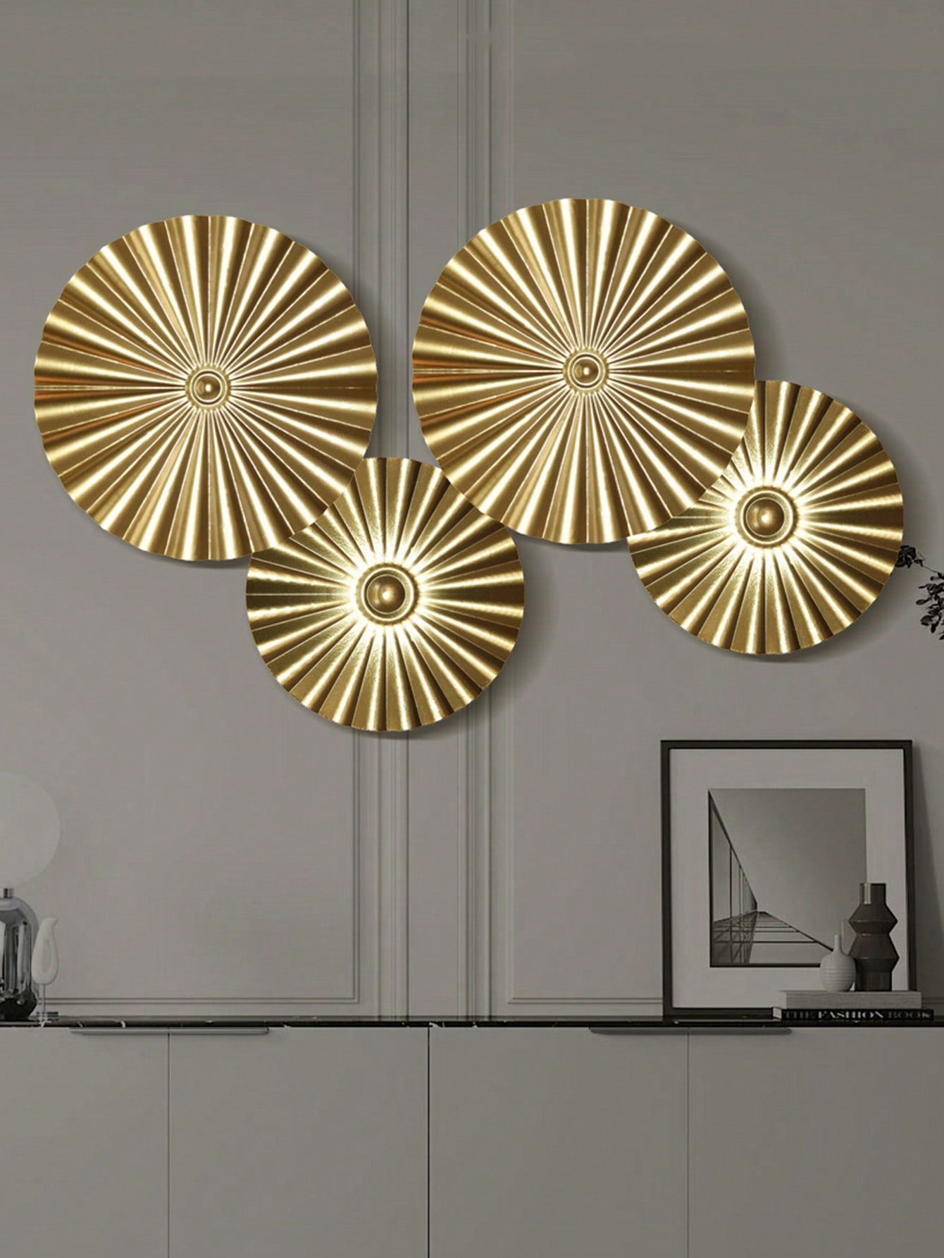 Gold Geometric Metal Wall Decoration, Suitable For Living Room, Office, Bedroom, Hotel, Can Be Directly Hung On Bedroom, Living Room, TV Wall, Or Bathroom Wall