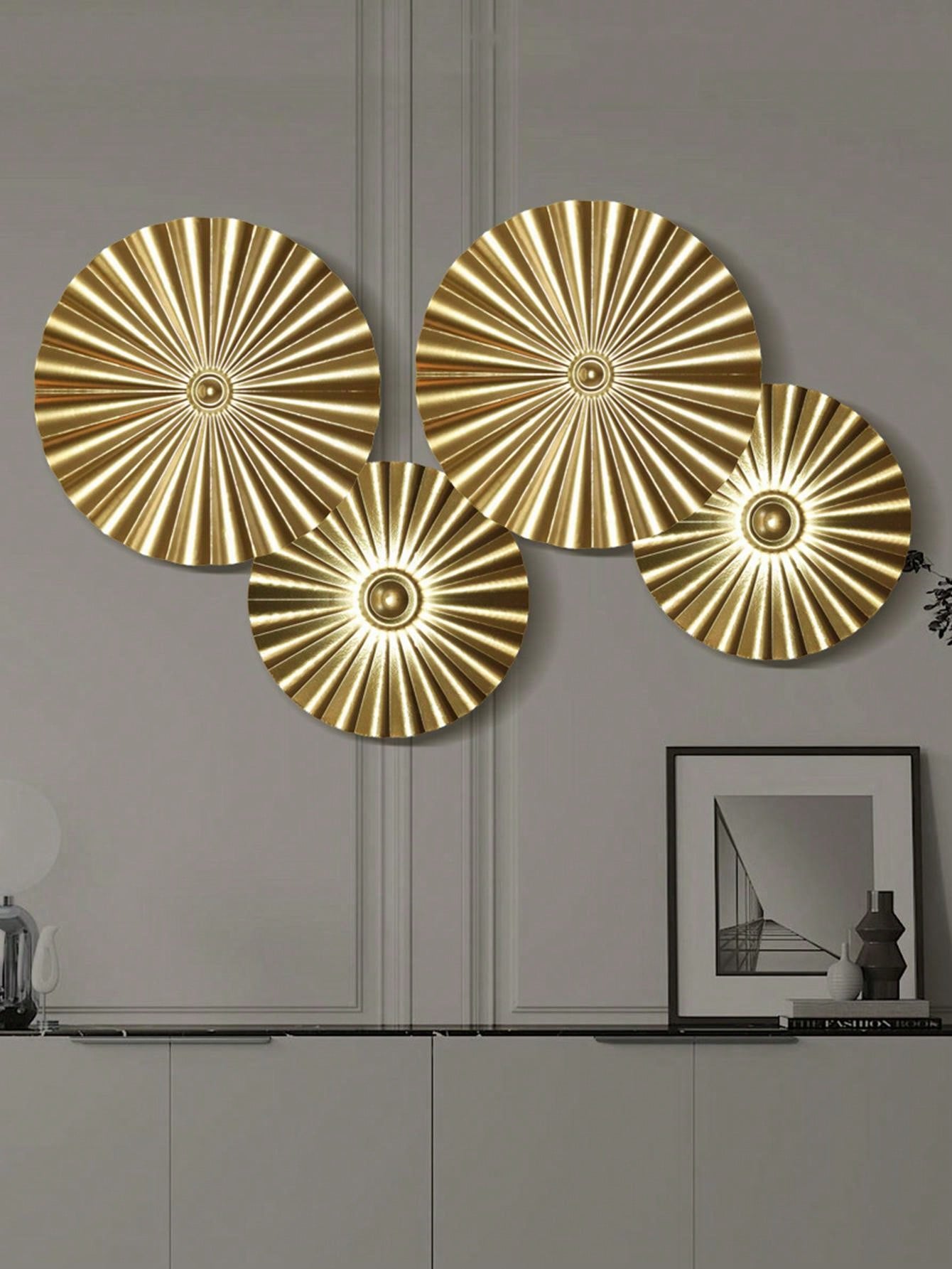 Gold Geometric Metal Wall Decoration, Suitable For Living Room, Office, Bedroom, Hotel, Can Be Directly Hung On Bedroom, Living Room, TV Wall, Or Bathroom Wall