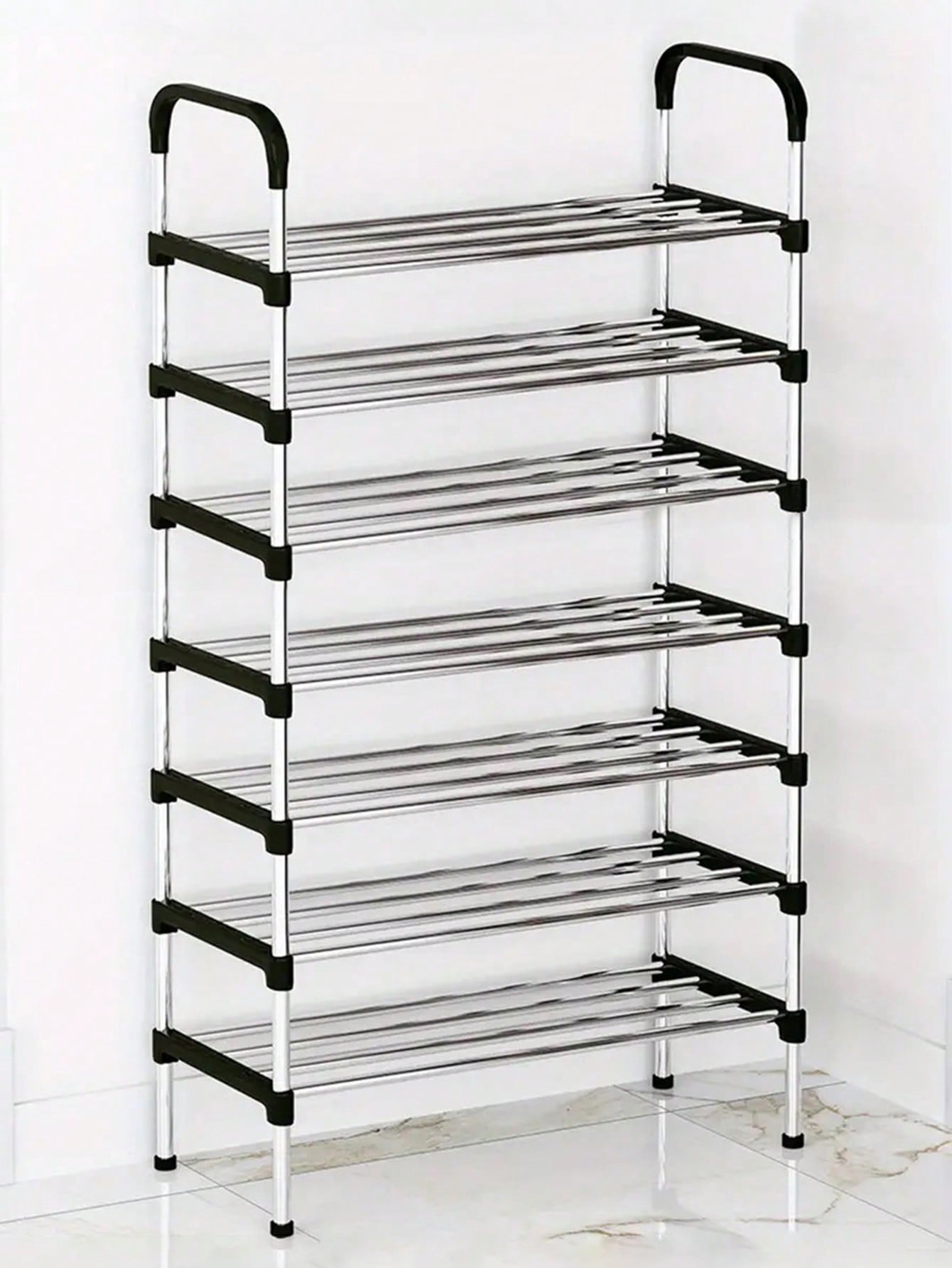 1pc,7/8 Layer Adjustable Stainless Steel Shoe Rack,Household Simple Entryway,Space Saving,Suitable For Living Room, Bedroom, Entrance, Office, Home, Multi-Layer Storage