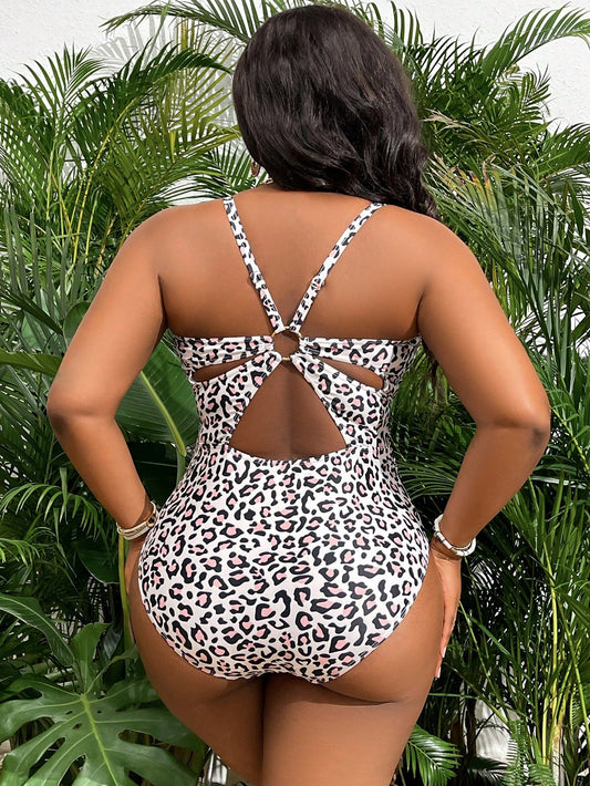 Slayr CURVE New Year's Party Animal Print Plus Size One-Piece Swimsuit