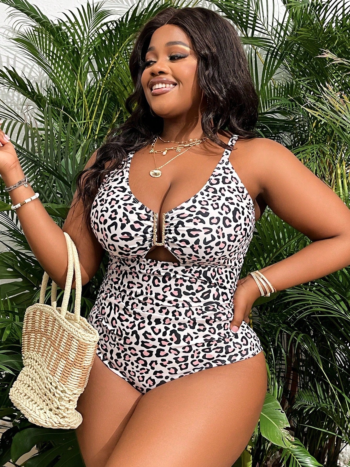 Slayr CURVE New Year's Party Animal Print Plus Size One-Piece Swimsuit