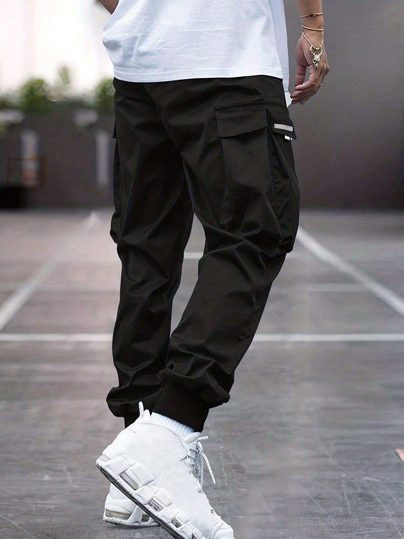 Plus Size Men's Fashionable Casual Drawstring Cargo Pants