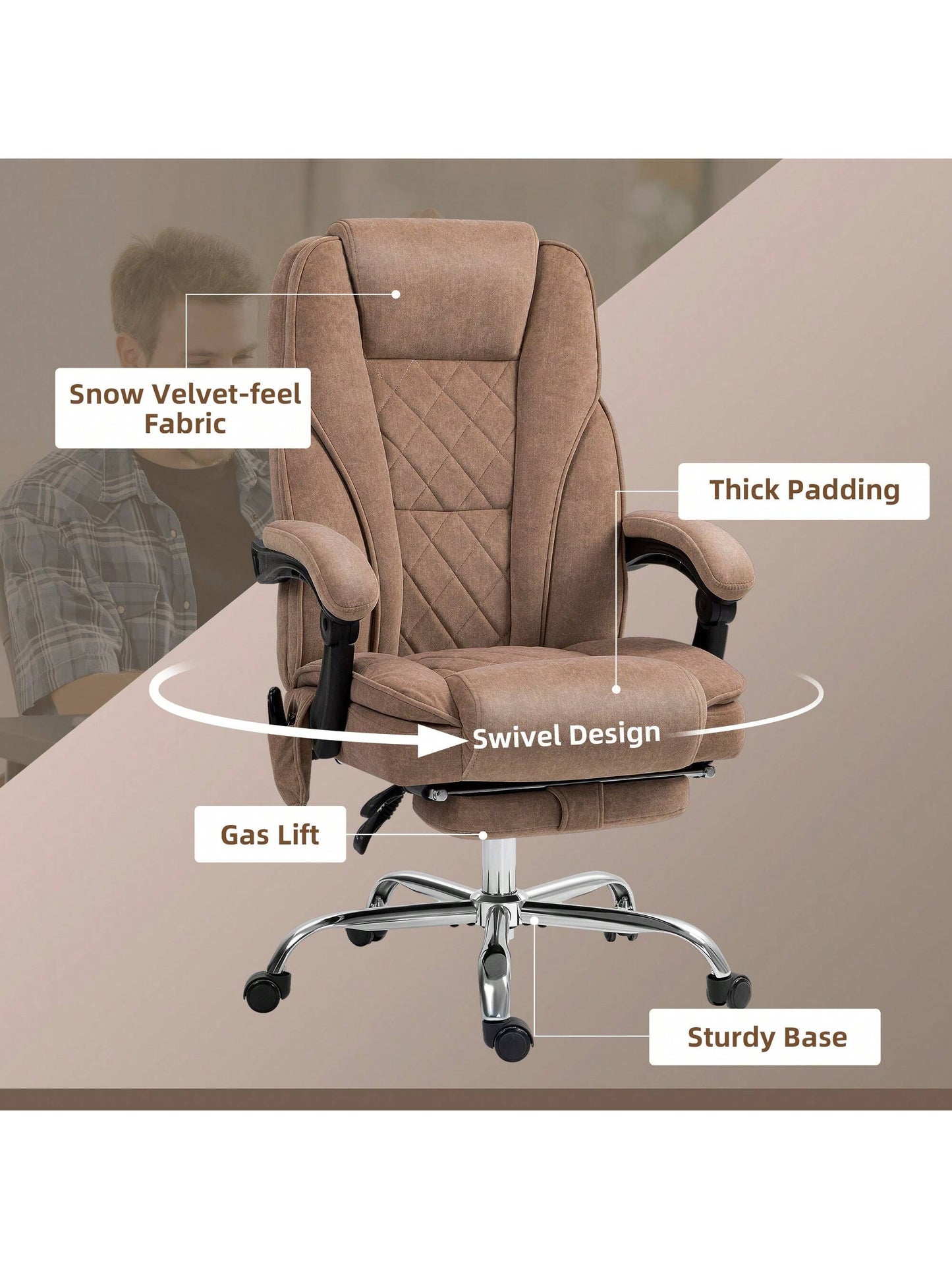 Vinsetto Massage Office Chair With Heat, Reclining, Footrest