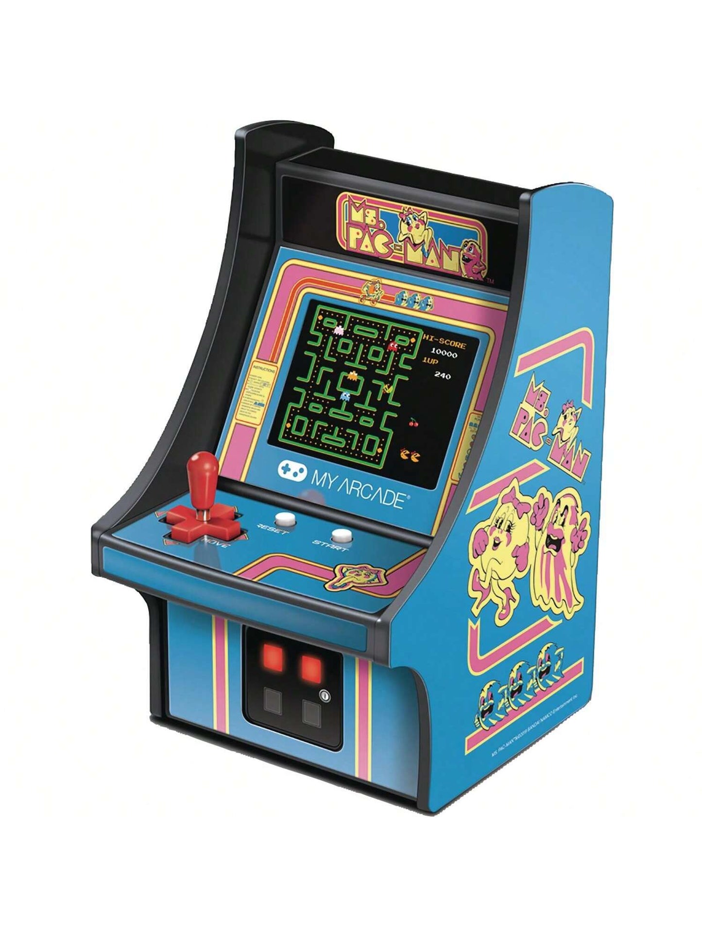 Pac-Man MS. Pac-Man Micro Player Retro Arcade Machine - 6 Inch  [PORTABLE MICRO ARCADE PLAYER]
