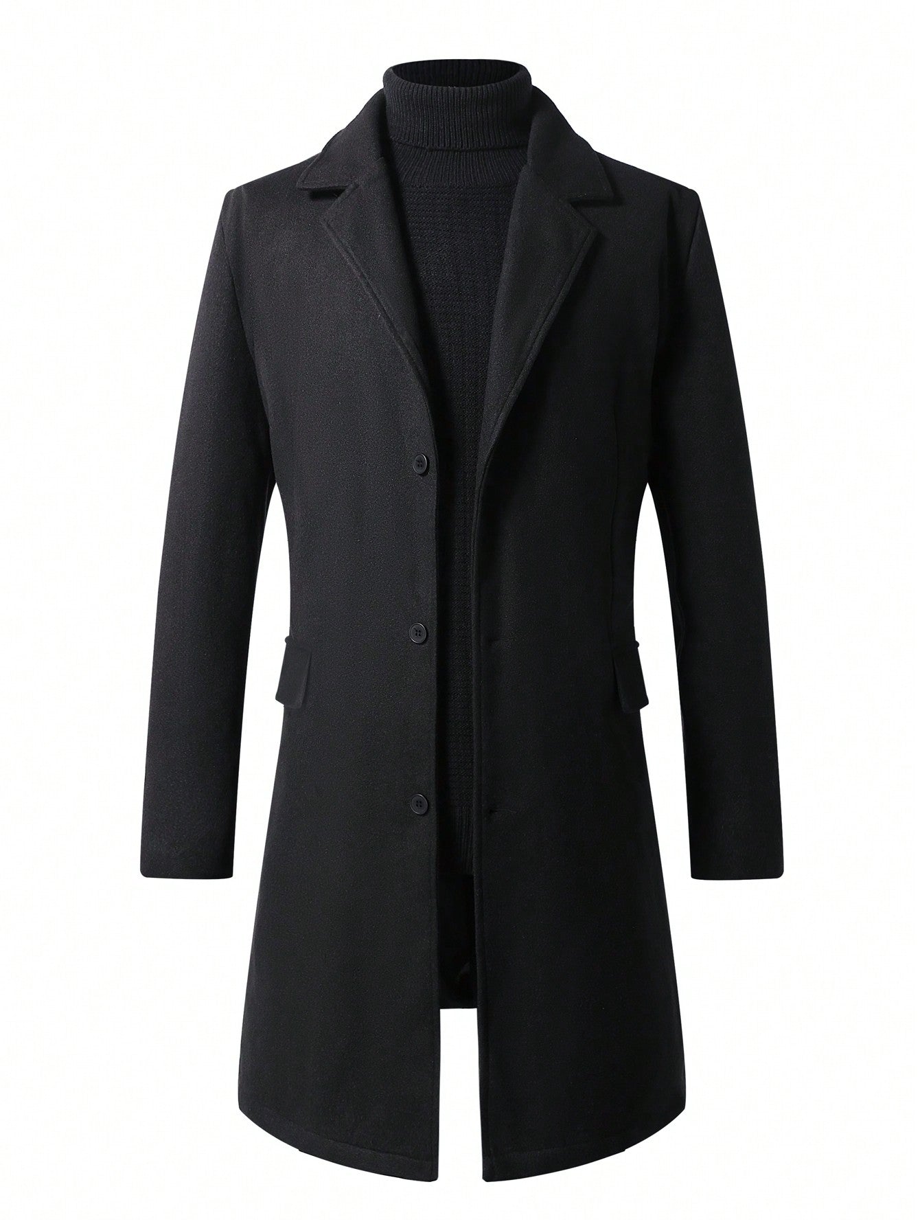 Manfinity Homme Plus Size XL-5XL Men's Casual Knitted Jacket, Autumn Winter Plain Casual Going Out Plus Size