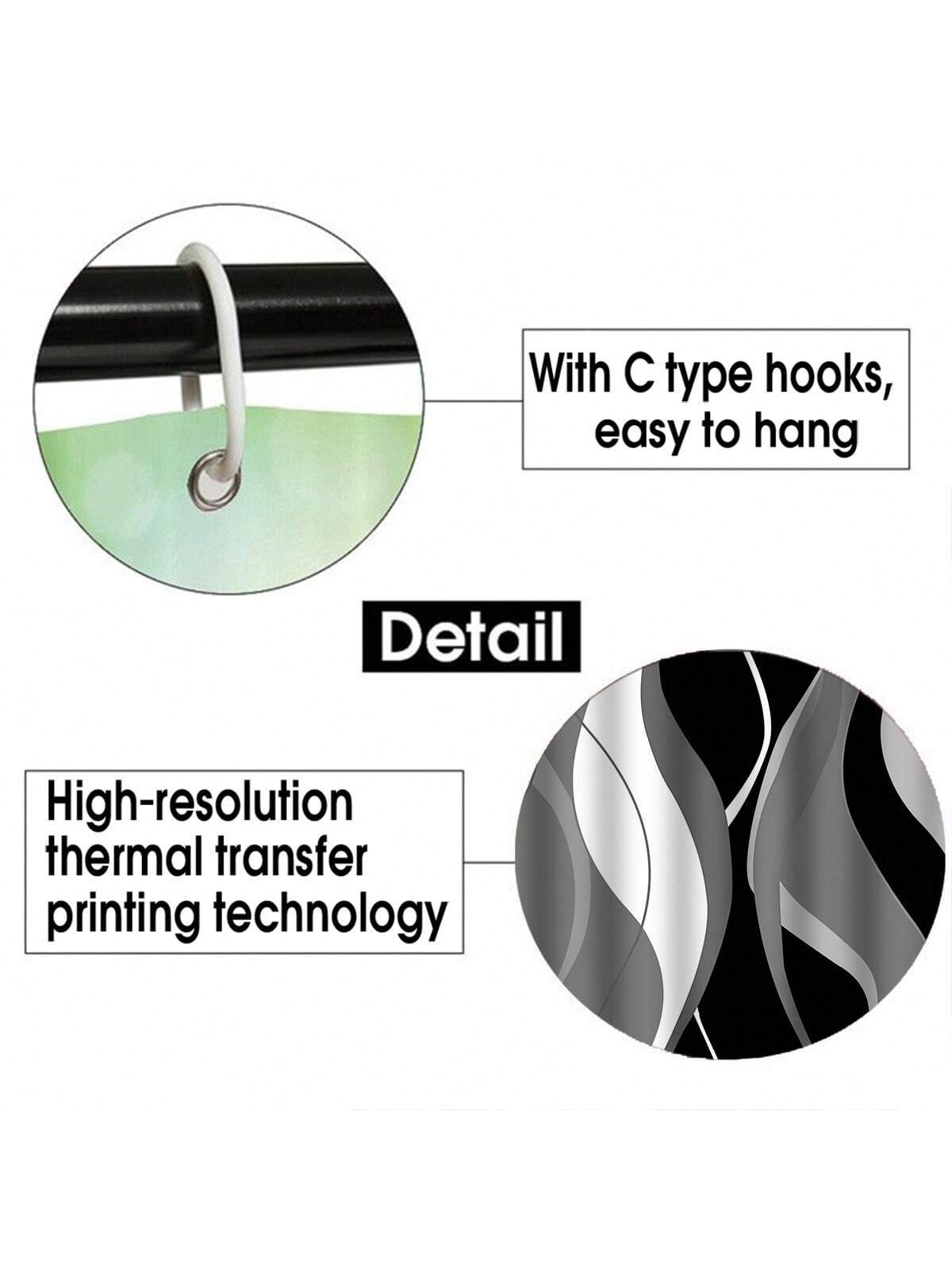 1pc/4pcs Modern Art Shower Curtain Set, Abstract Art Bathroom Decor Set, Twist Lines & Layered Stripes Waterproof Shower Curtain, Bath Mat, Toilet Lid Cover, Anti-Slip U-Shaped Mat, Bathroom Waterproof Divider Curtain, Home Decor Accessories, Comes With