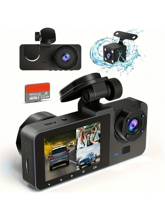Dash Camera For Cars, 4K Full UHD Car Camera Front Rear With Free 32GB SD Card, Dashcams For Cars With Night Vision, 24 Hours Parking Mode, WDR, Motion Detection