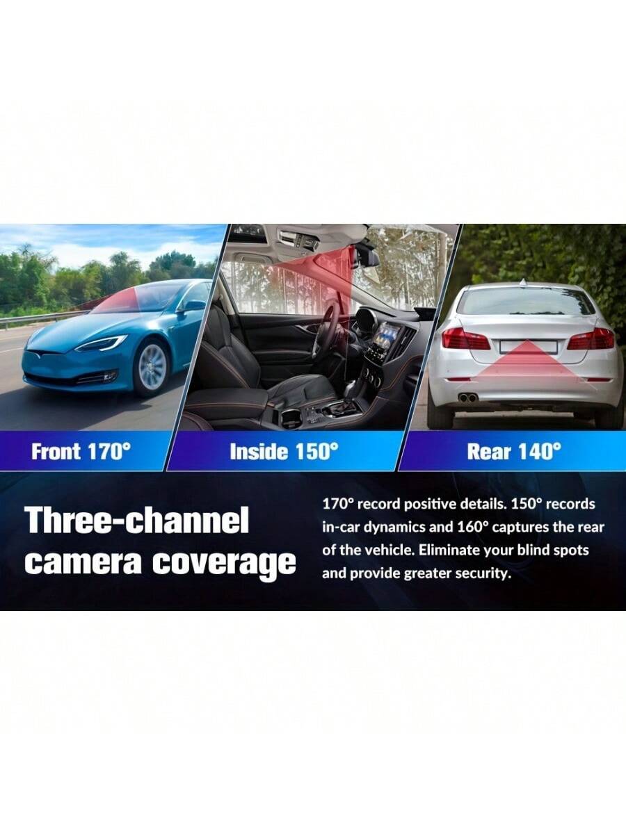 Dash Camera For Cars, 4K Full UHD Car Camera Front Rear With Free 32GB SD Card, Dashcams For Cars With Night Vision, 24 Hours Parking Mode, WDR, Motion Detection