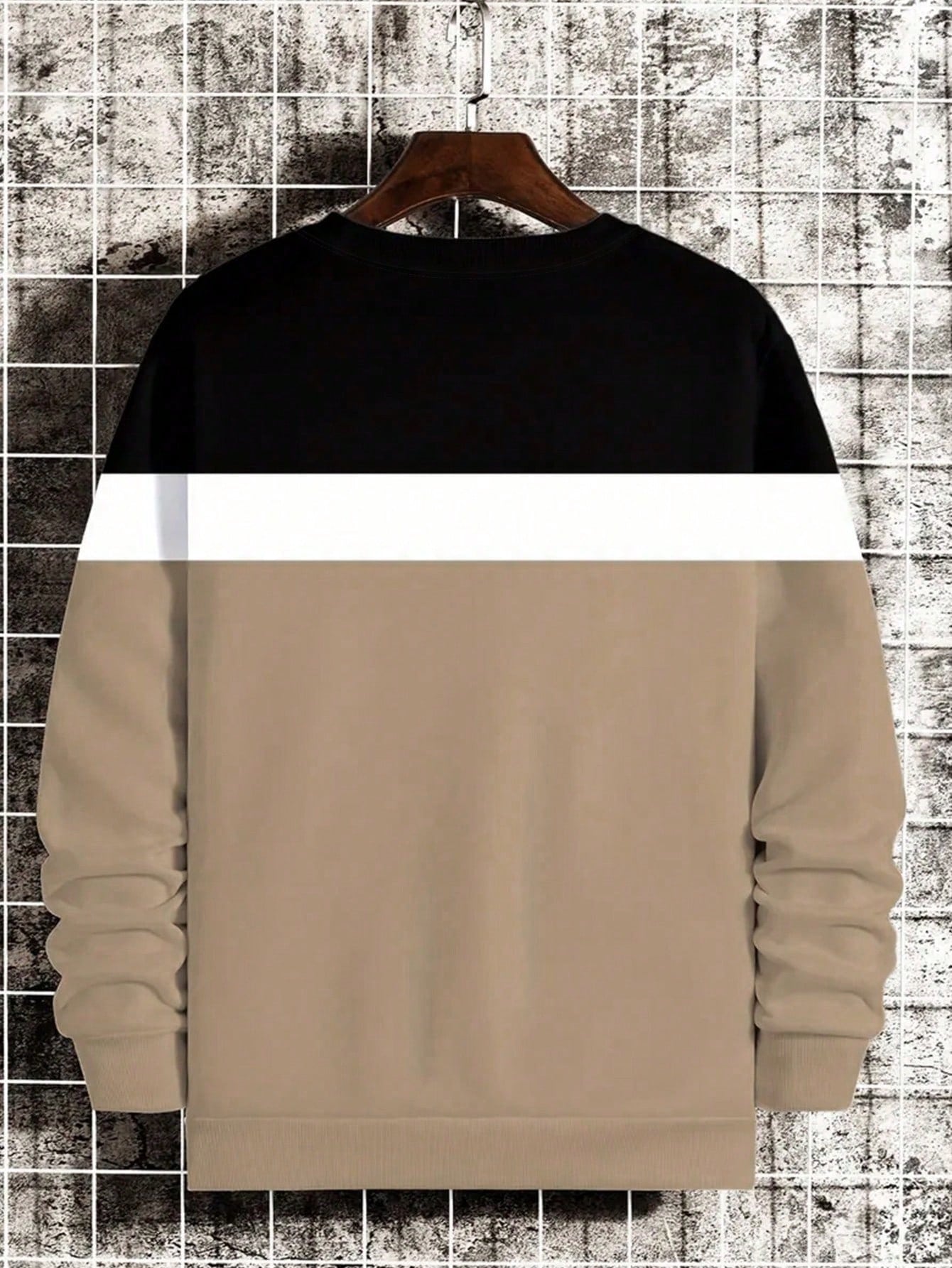 Manfinity Dauomo Men's Plus Size Casual Colorblock Letter Print Hoodie