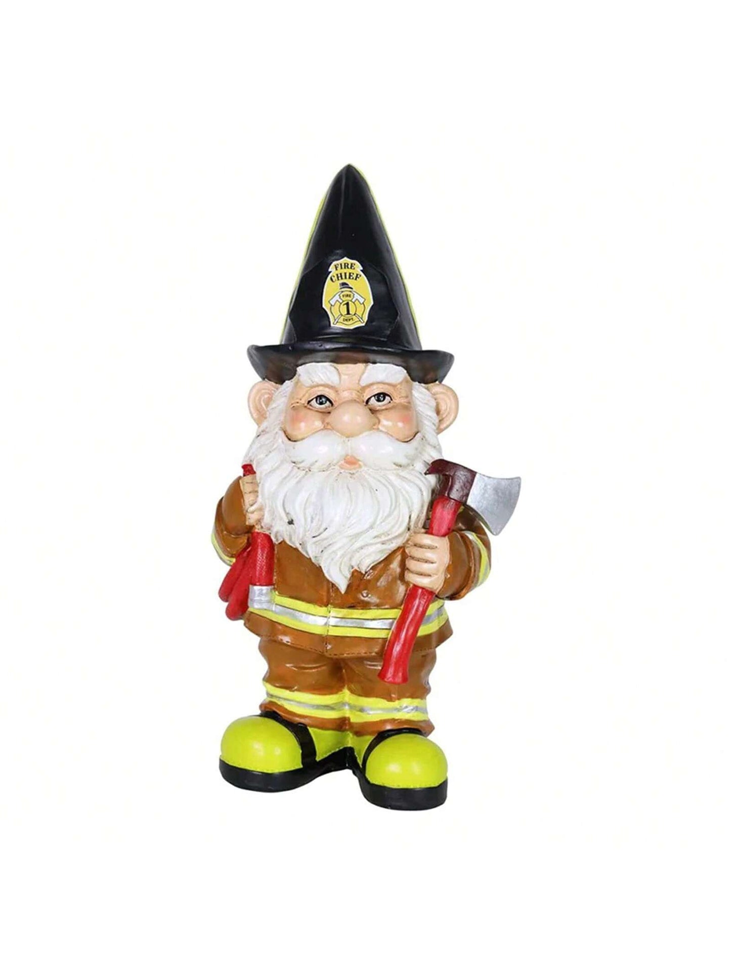 1pc Fireman Gnome Statue Resin Gnome Garden Ornament Adorable Small Dwarf Sculpture For Patio Yard Lawn Porch Decor(3.8X3.8X10CM)
