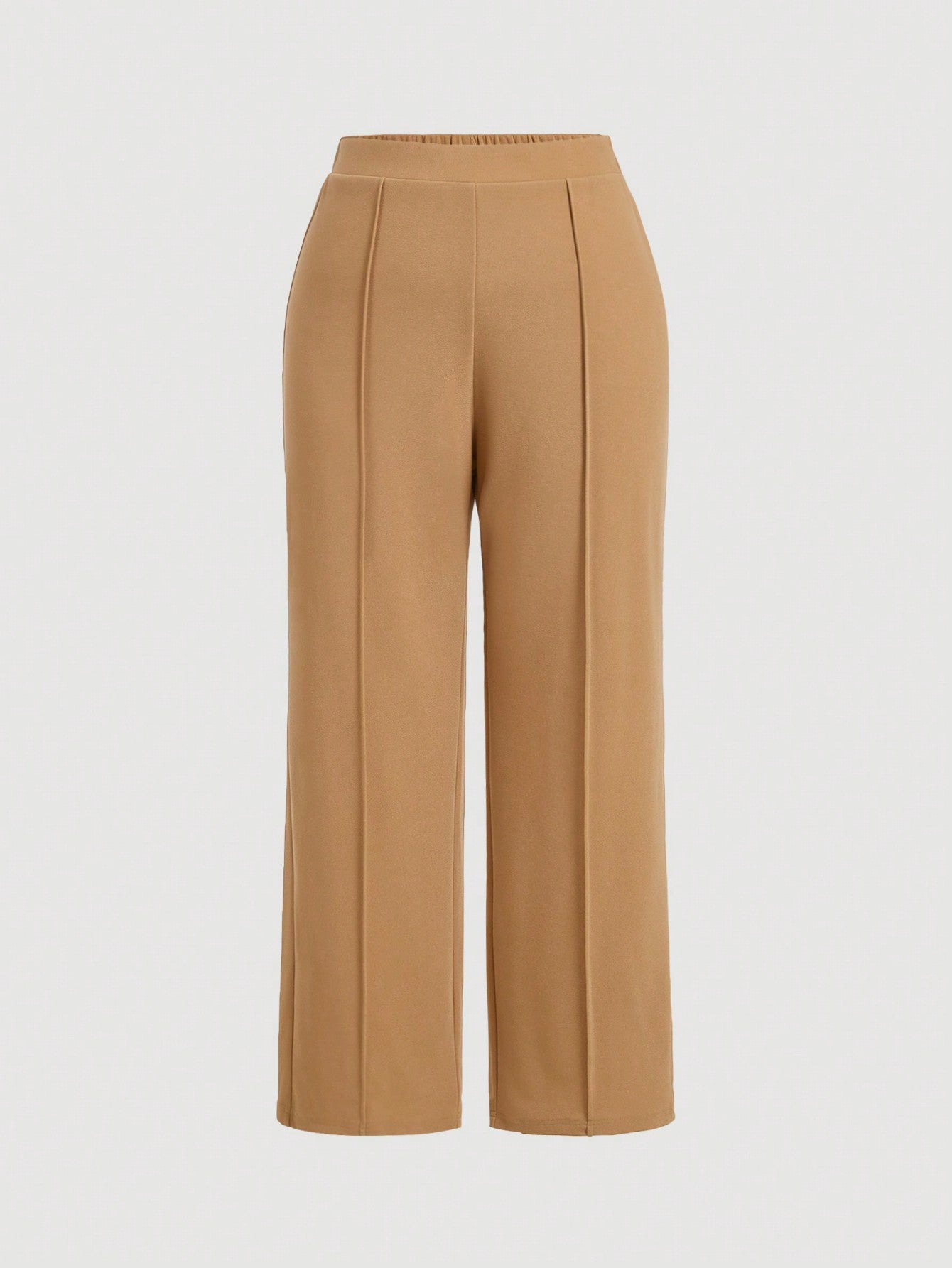 MOD Plus Size 2pcs/Set Brown Retro Blazer & Straight Leg Pants Suit