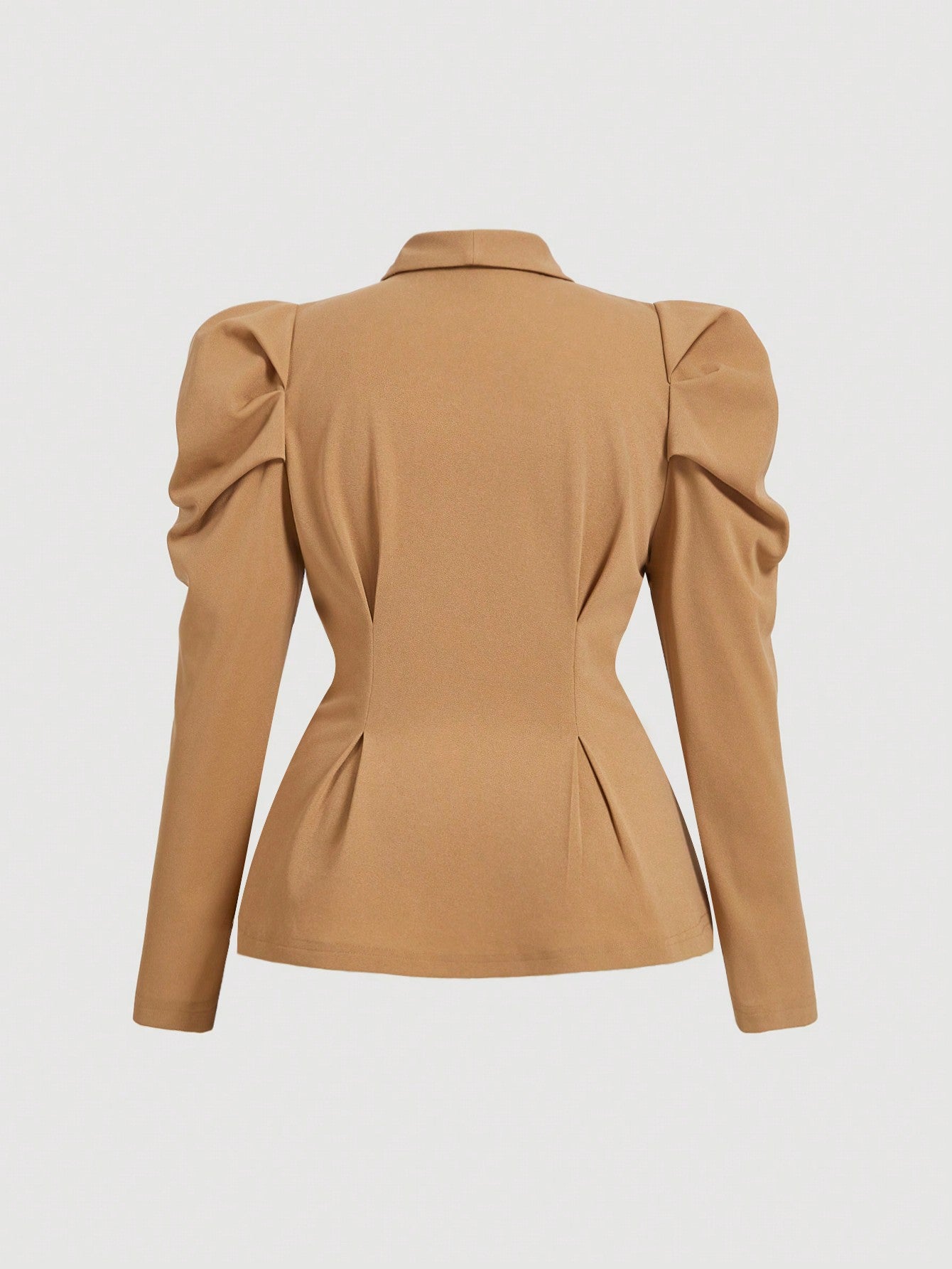 MOD Plus Size 2pcs/Set Brown Retro Blazer & Straight Leg Pants Suit
