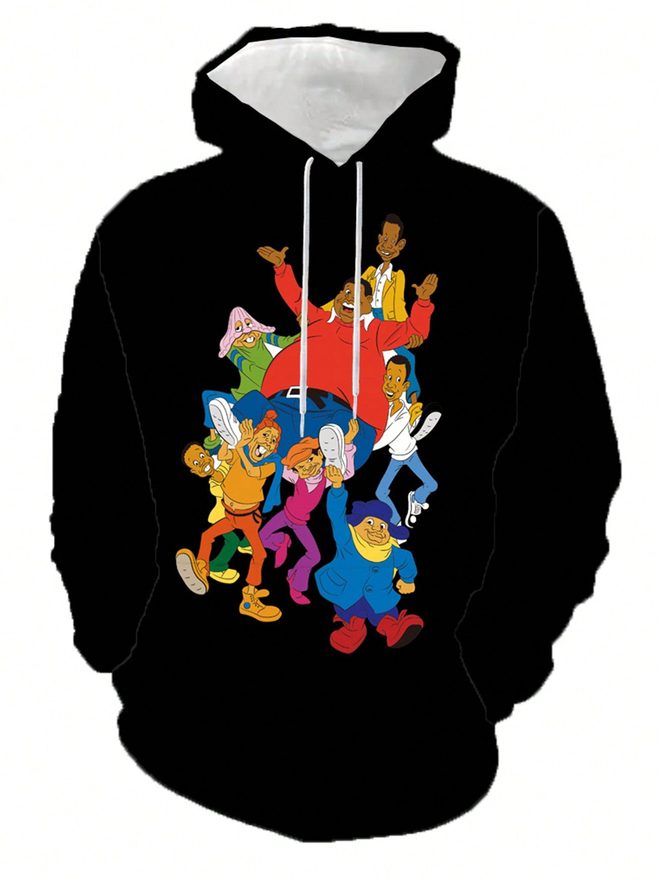 Plus Size Men 3D Print Fashionable Cartoon Graphic Hoodie