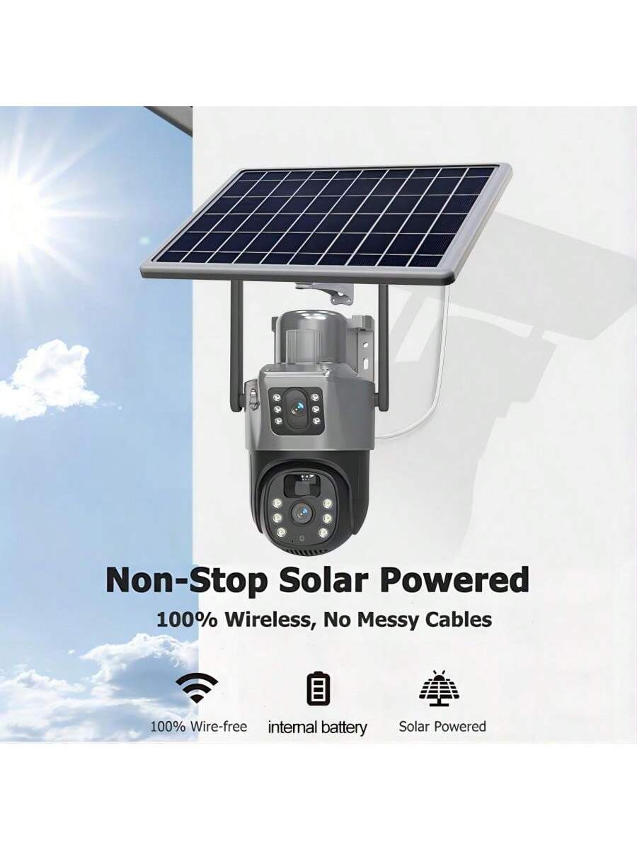 2PCS Solar Camera Security Outdoor - 100% Wire-Free Security Cameras Wireless Outdoor For Home Surveillance With Fixed Solar Panel, 360° Panoramic View, Human Auto Tracking, 2K Color Night Vision Visit The AOSU Store