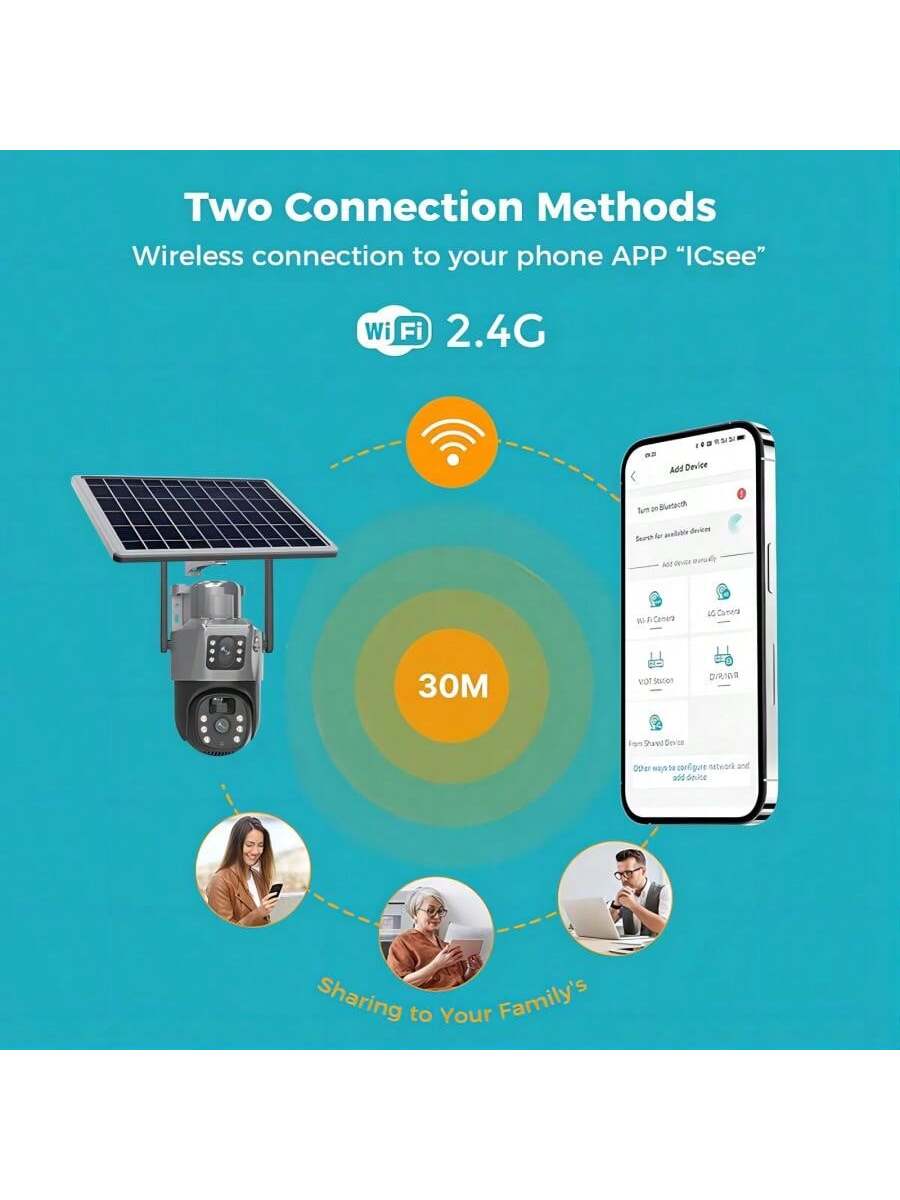 2PCS Solar Camera Security Outdoor - 100% Wire-Free Security Cameras Wireless Outdoor For Home Surveillance With Fixed Solar Panel, 360° Panoramic View, Human Auto Tracking, 2K Color Night Vision Visit The AOSU Store