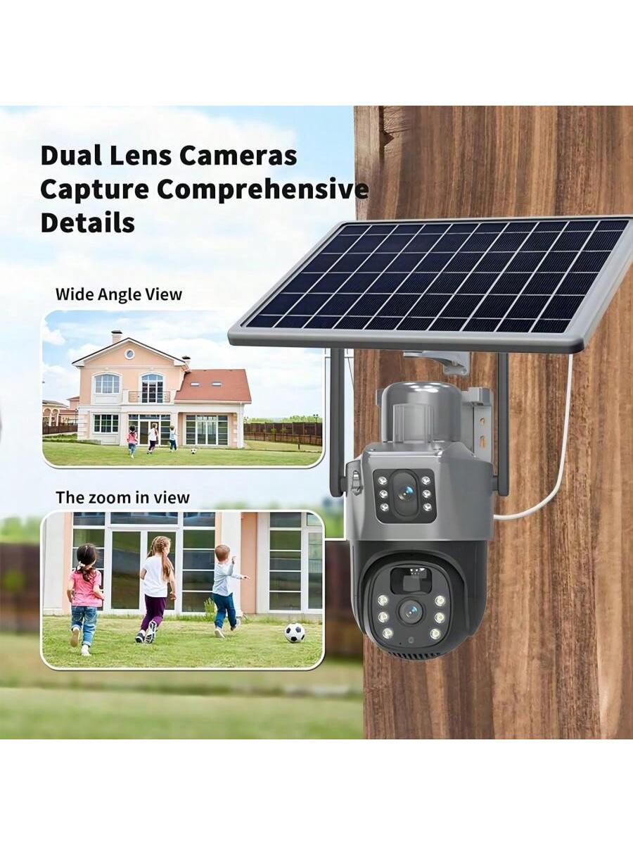 2PCS Solar Camera Security Outdoor - 100% Wire-Free Security Cameras Wireless Outdoor For Home Surveillance With Fixed Solar Panel, 360° Panoramic View, Human Auto Tracking, 2K Color Night Vision Visit The AOSU Store