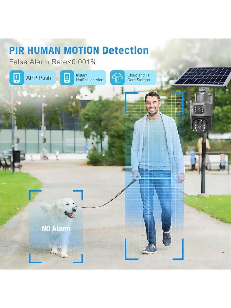 2PCS Solar Camera Security Outdoor - 100% Wire-Free Security Cameras Wireless Outdoor For Home Surveillance With Fixed Solar Panel, 360° Panoramic View, Human Auto Tracking, 2K Color Night Vision Visit The AOSU Store