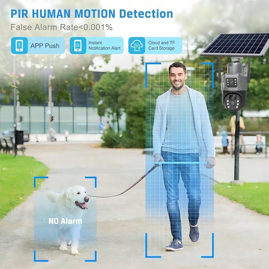 2PCS Solar Camera Security Outdoor - 100% Wire-Free Security Cameras Wireless Outdoor For Home Surveillance With Fixed Solar Panel, 360° Panoramic View, Human Auto Tracking, 2K Color Night Vision Visit The AOSU Store