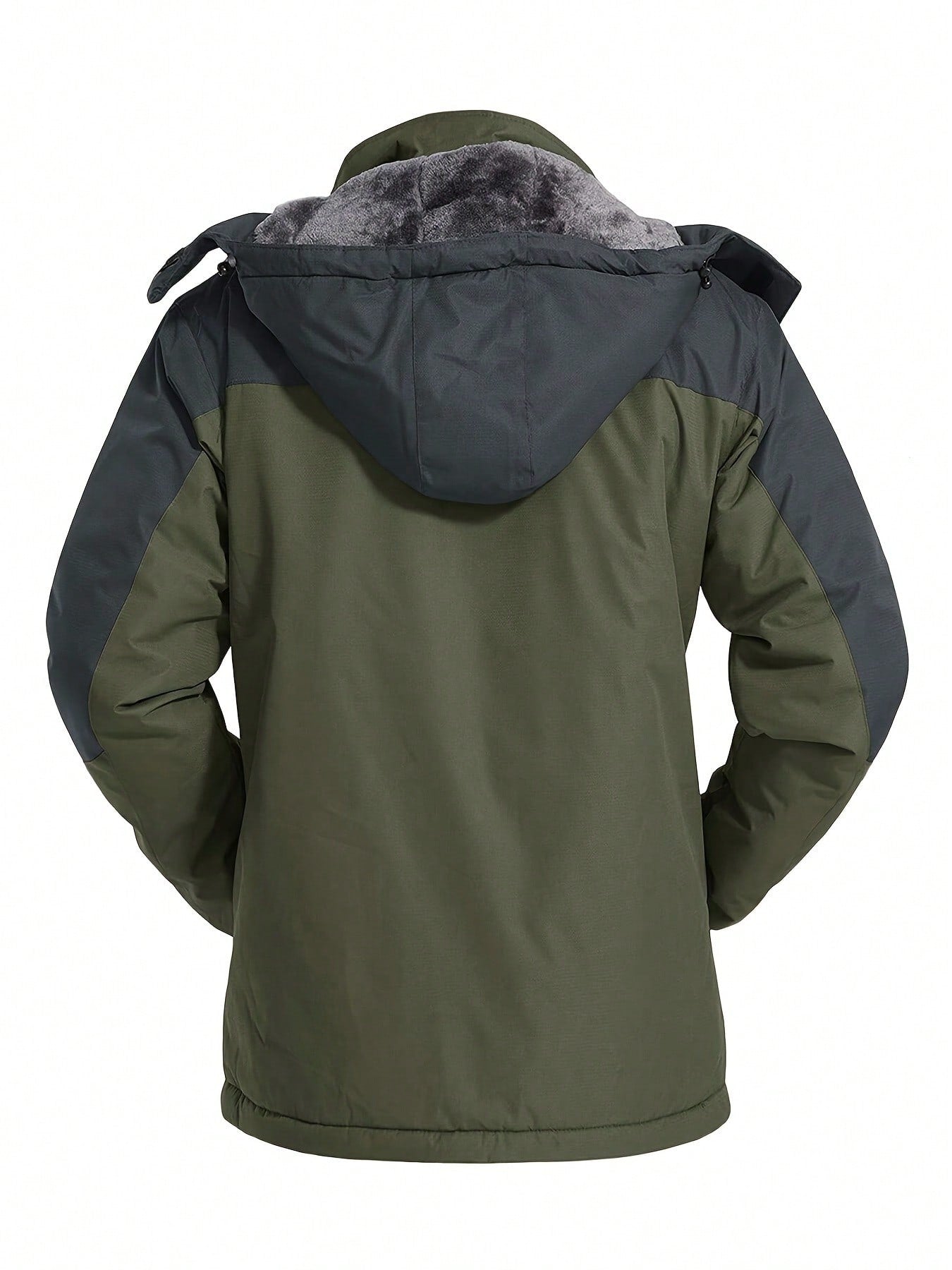 Men's Winter Jacket, Polyester Fabric, Windproof And Waterproof, Fleece Lining, Detachable Cap, Adjustable Cuffs, Multi-Functional Pocket Design, Placket Zipper, Suitable For Outdoor Mountaineering And Hiking Ski Jacket, Winter Warm Overalls