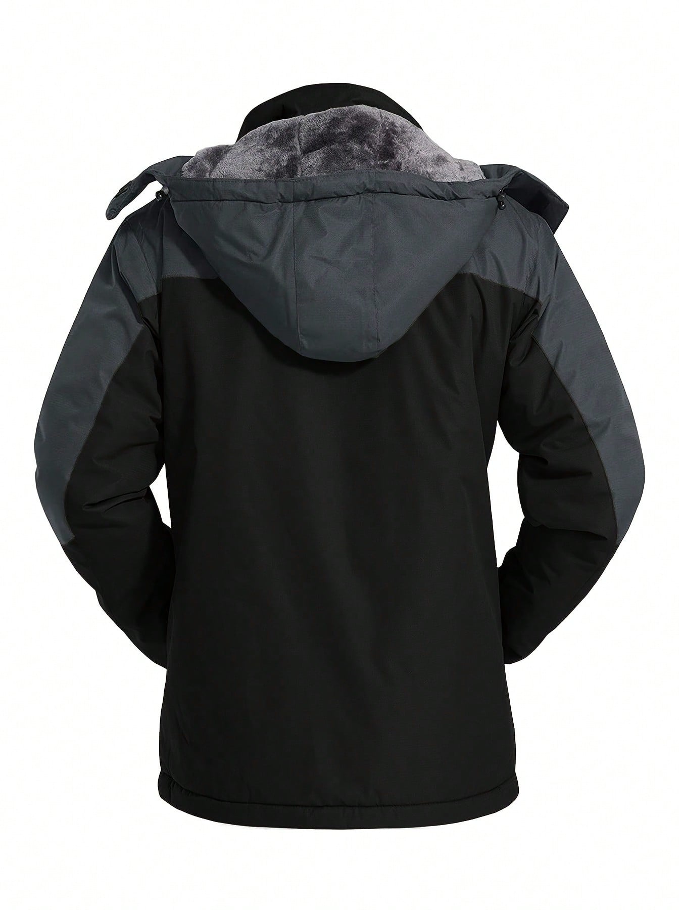 Men's Winter Jacket, Polyester Fabric, Windproof And Waterproof, Fleece Lining, Detachable Cap, Adjustable Cuffs, Multi-Functional Pocket Design, Placket Zipper, Suitable For Outdoor Mountaineering And Hiking Ski Jacket, Winter Warm Overalls