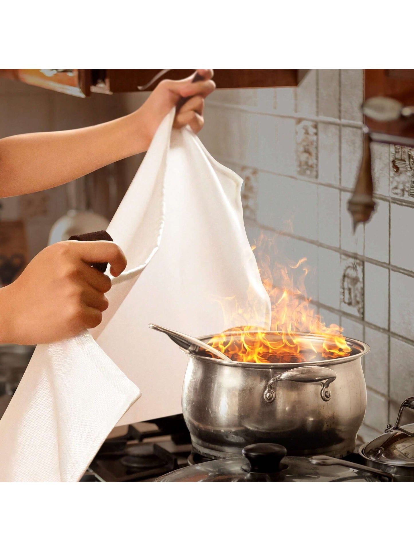 40'' X 40'' Fire Suppression Blanket For Kitchen, Fireproof Fiberglass Blanket For Home Safety,  Safe Fiberglass Fire Blankets