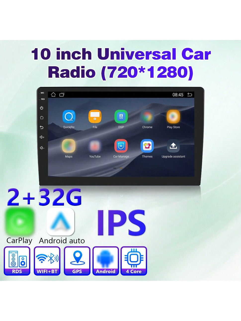 BOSSCAR Car Radio IPS 7"9"10" MP5 HD Touchscreen Multimedia Video Player Wireless BT GPS FM Android Universal Carplay Autoradio