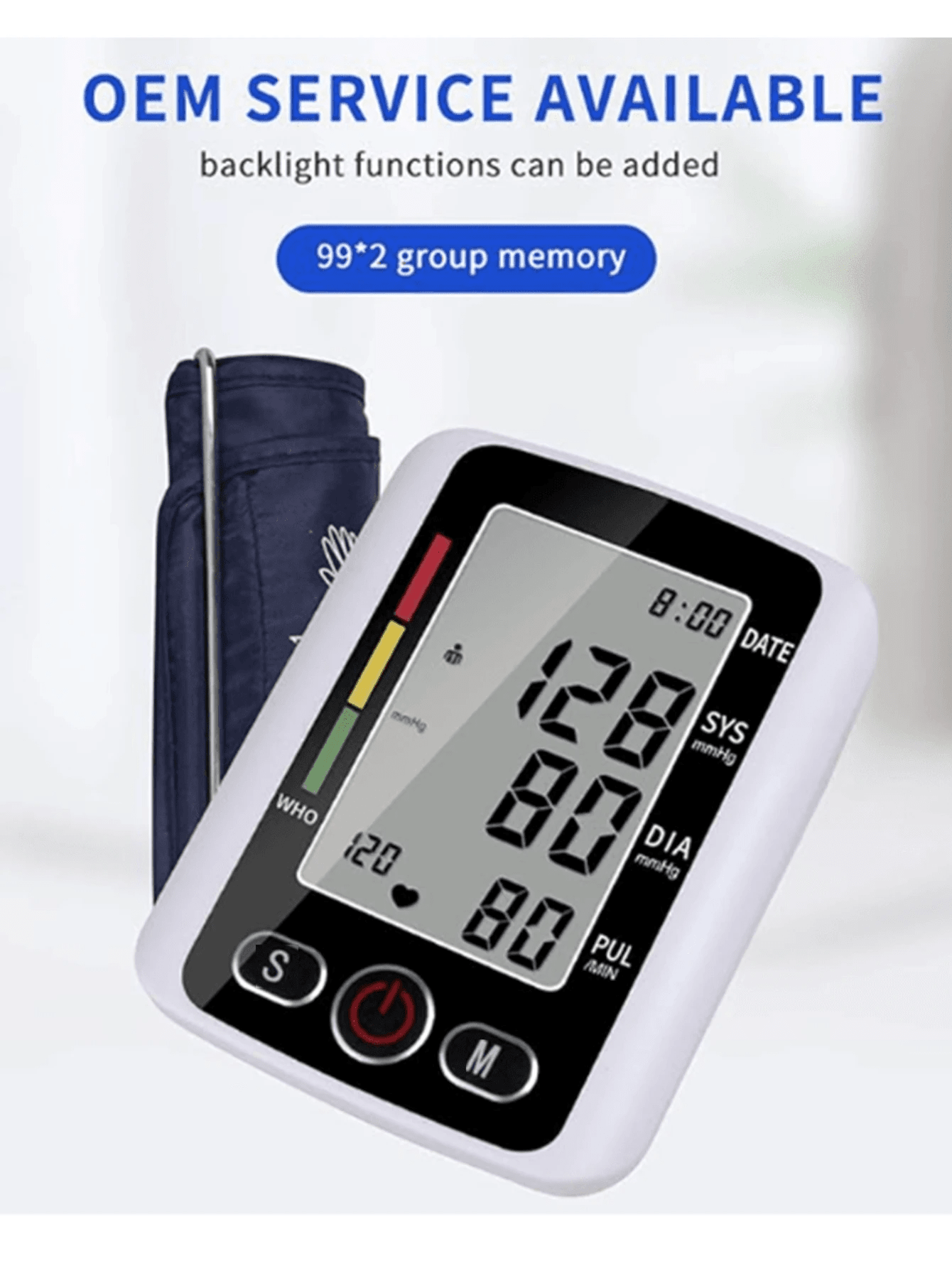 Rechargeable Wrist Blood Pressure Monitor, Battery-Based Arm Blood Pressure Monitor(Not Include Battery), Non-Contact Forehead Thermometer-Home Health Monitoring Kit-Not Include Battery