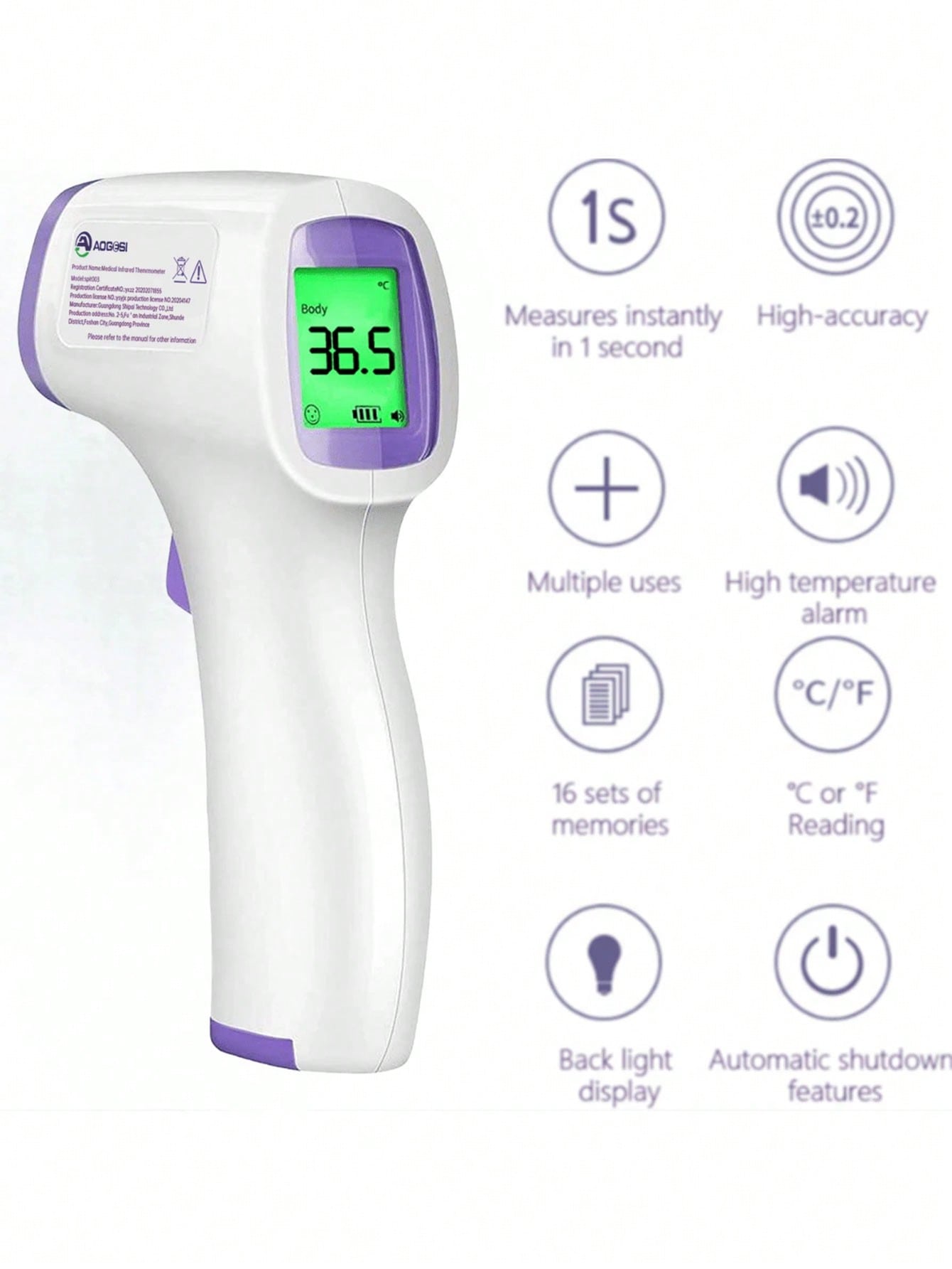 Rechargeable Wrist Blood Pressure Monitor, Battery-Based Arm Blood Pressure Monitor(Not Include Battery), Non-Contact Forehead Thermometer-Home Health Monitoring Kit-Not Include Battery