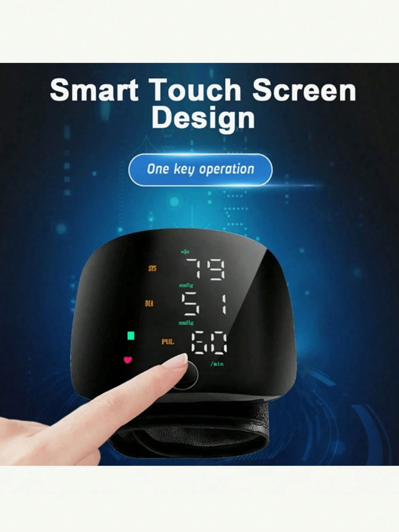 Rechargeable Wrist Blood Pressure Monitor, Battery-Based Arm Blood Pressure Monitor(Not Include Battery), Non-Contact Forehead Thermometer-Home Health Monitoring Kit-Not Include Battery
